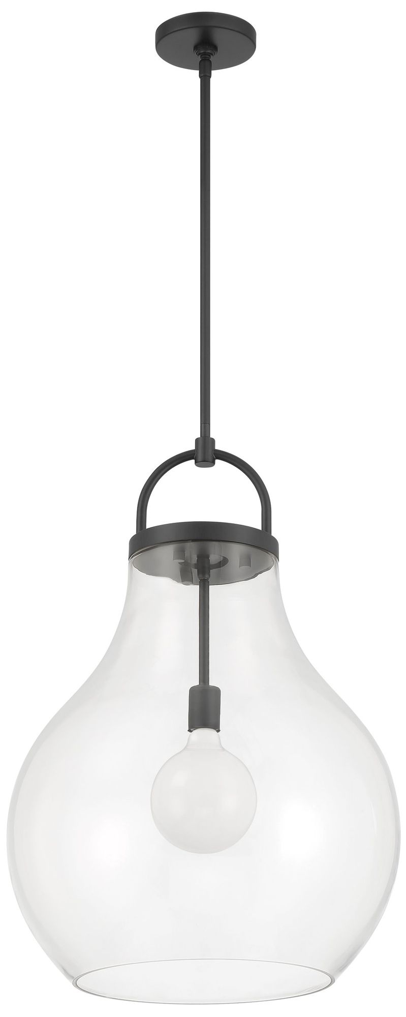 Image 3 Thesis Mansfield 18" 1 Light Matte Black Pendant Light - Clear Glass Shade more views