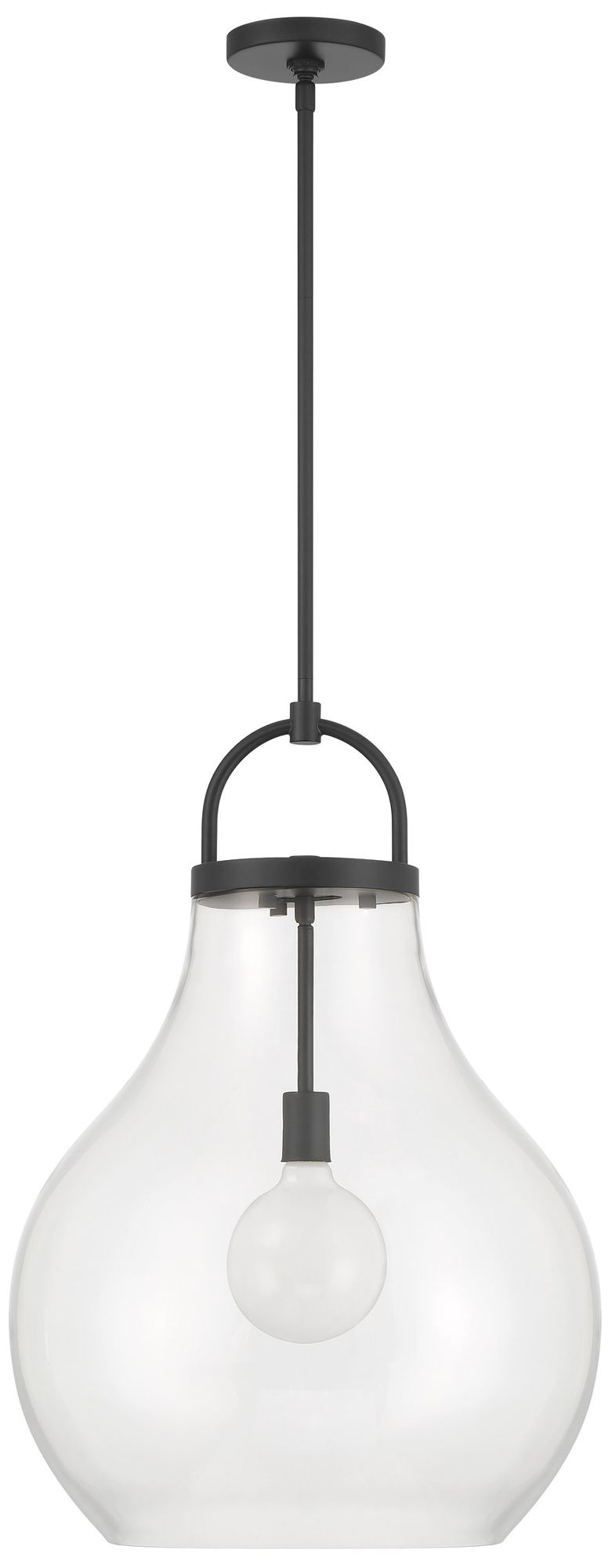 Image 5 Thesis Mansfield 18" 1 Light Matte Black Pendant Light - Clear Glass Shade more views