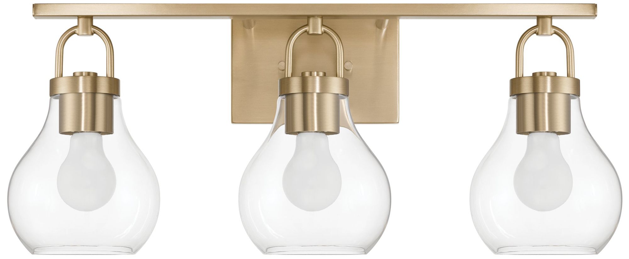 Image 4 Thesis Mansfield 24" Champagne Gold Vanity Light w/ Clear Glass Shades more views