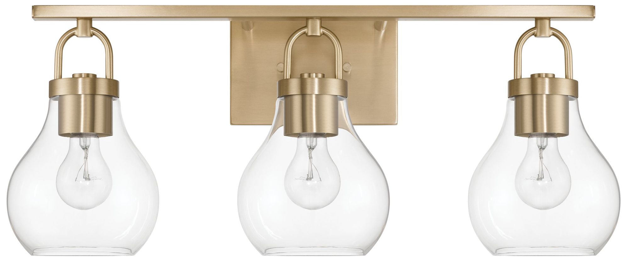 Image 5 Thesis Mansfield 24" Champagne Gold Vanity Light w/ Clear Glass Shades more views
