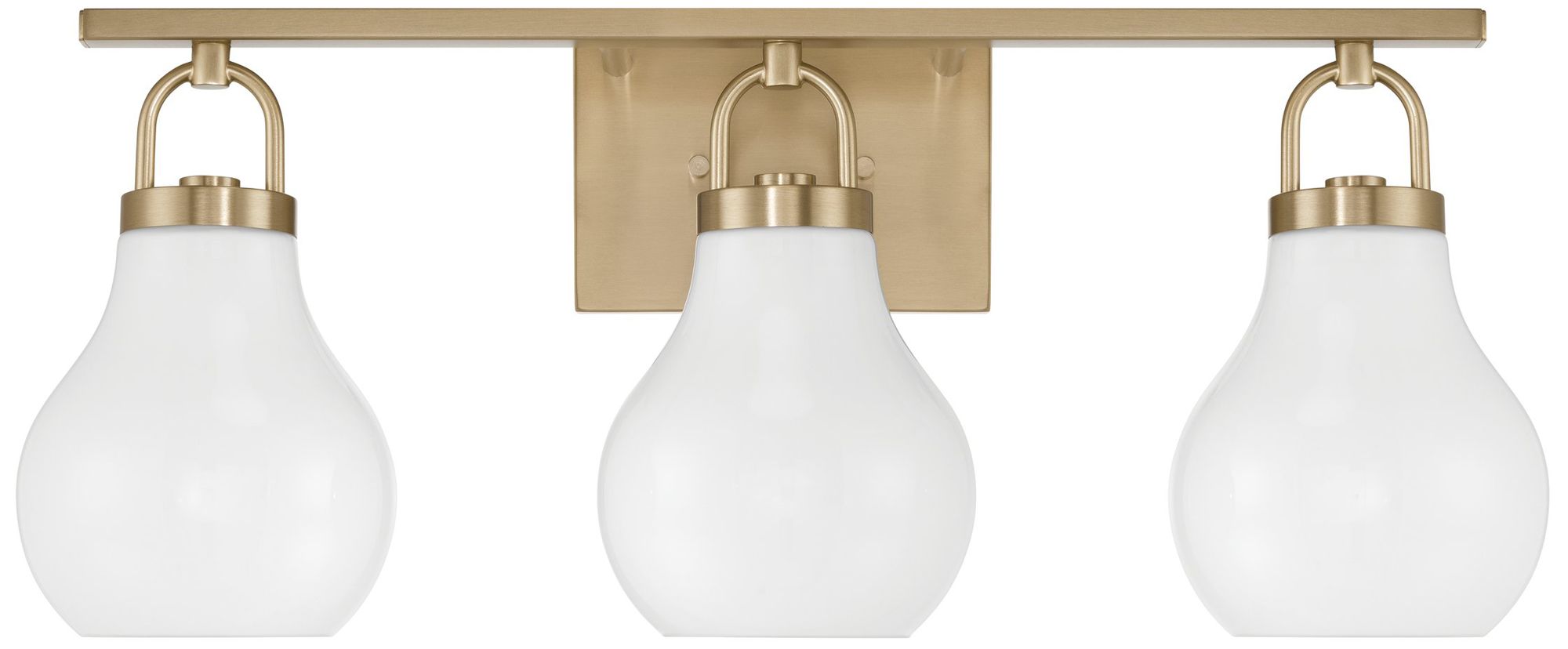 Image 3 Thesis Mansfield 24-inch Champagne Gold Vanity Light - Opal Glass Shades more views