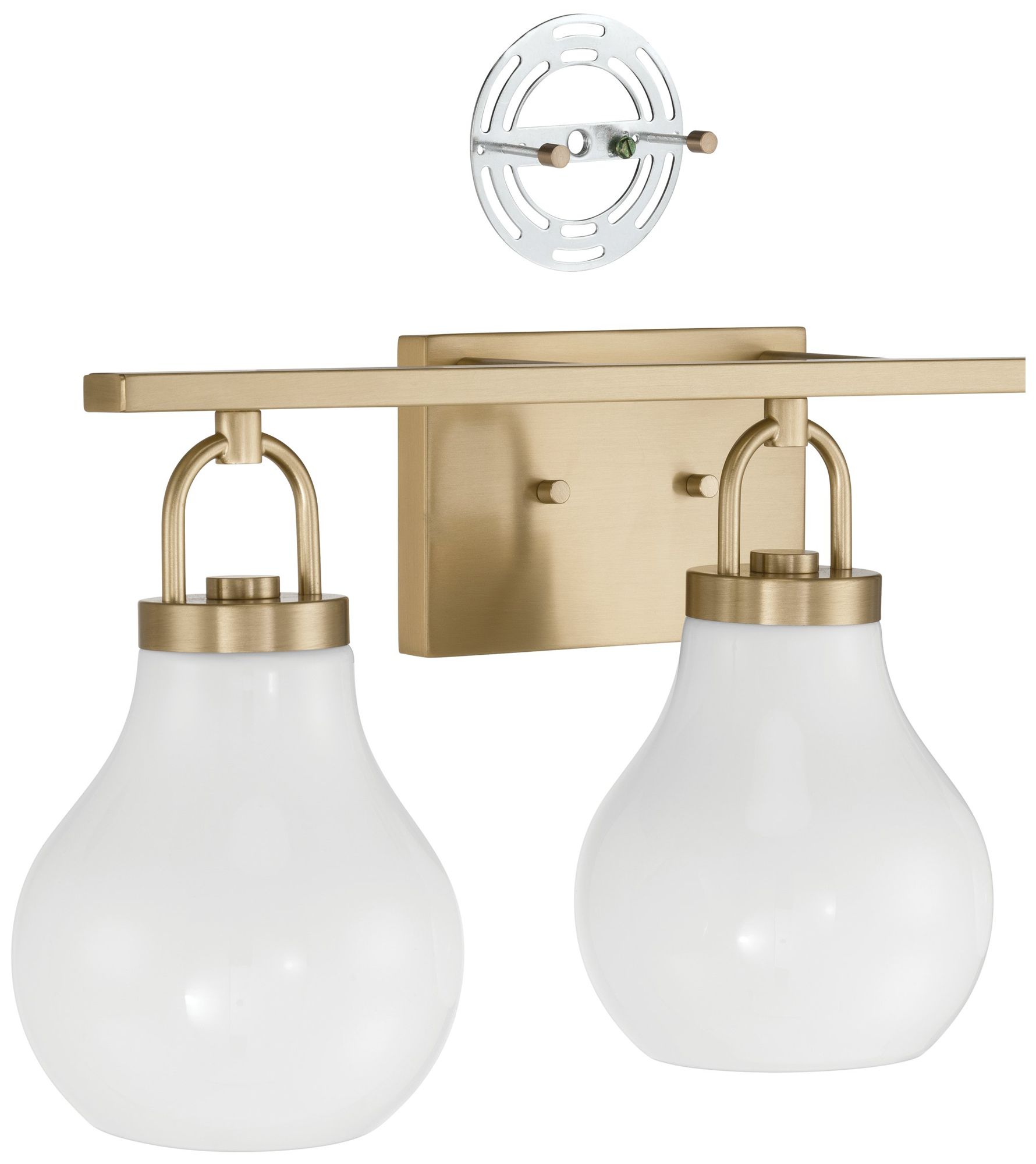 Image 4 Thesis Mansfield 24-inch Champagne Gold Vanity Light - Opal Glass Shades more views