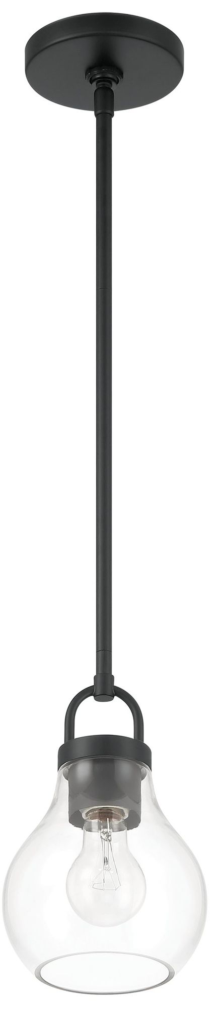 Thesis Mansfield 6" 1 Light Matte Black Pendant Light w/ Clear Glass Shade