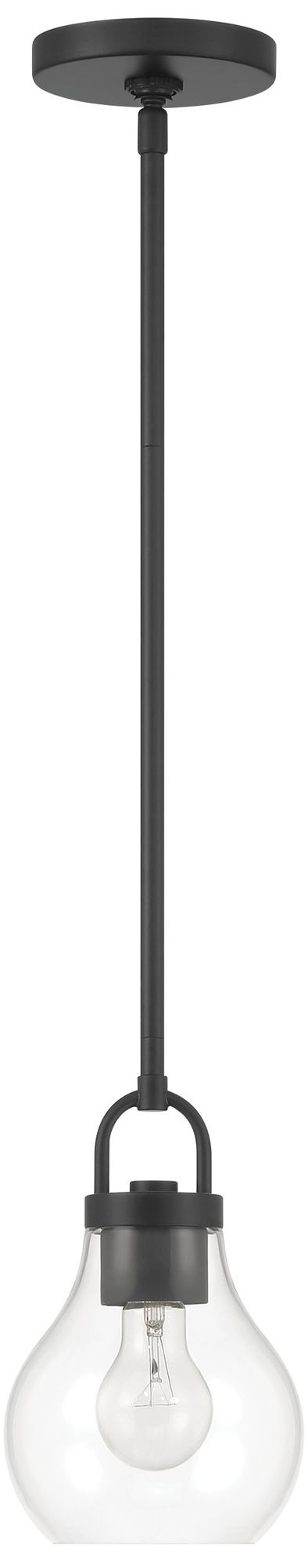 Image 4 Thesis Mansfield 6" 1 Light Matte Black Pendant Light w/ Clear Glass Shade more views
