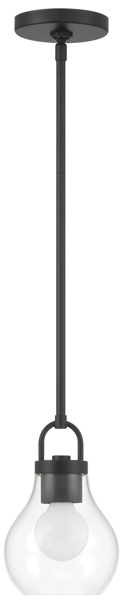 Image 5 Thesis Mansfield 6" 1 Light Matte Black Pendant Light w/ Clear Glass Shade more views