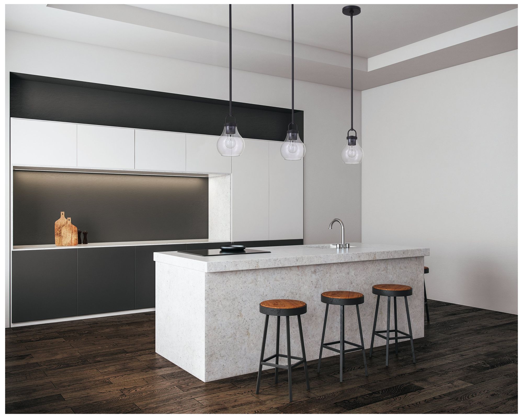 Thesis Mansfield 6" 1 Light Matte Black Pendant Light w/ Clear Glass Shade