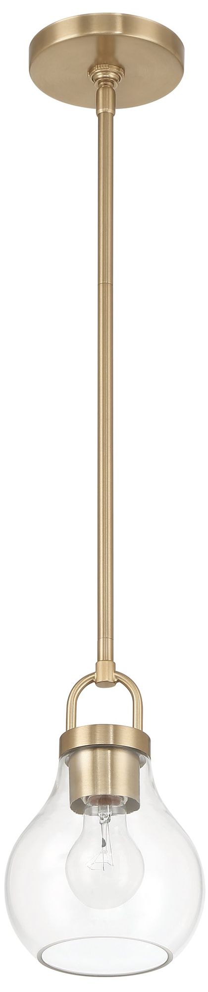 Thesis Mansfield 6" 1 Lt Champagne Gold Pendant Light w/ Clear Glass Shade