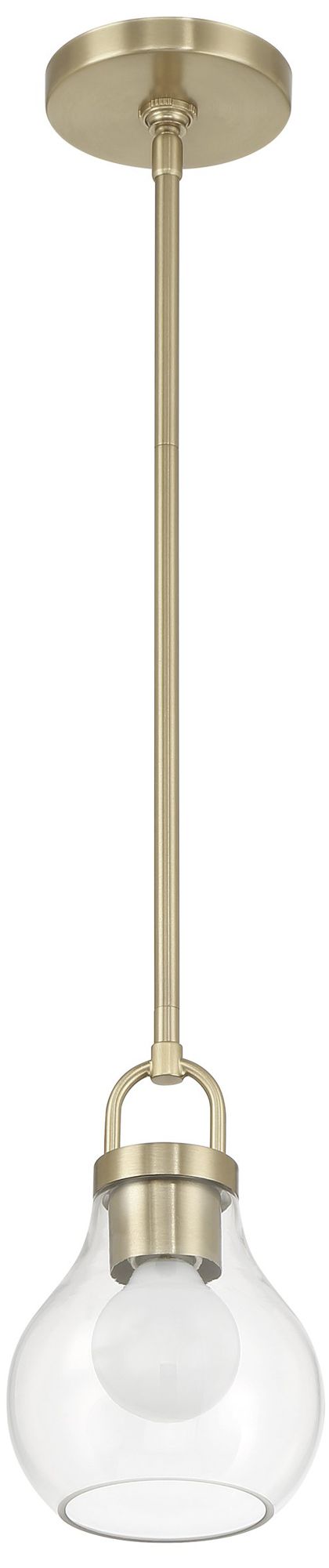 Image 3 Thesis Mansfield 6" 1 Lt Champagne Gold Pendant Light w/ Clear Glass Shade more views
