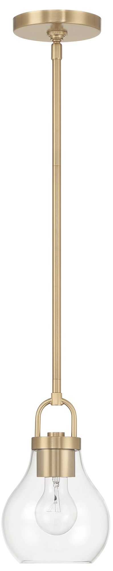 Image 4 Thesis Mansfield 6" 1 Lt Champagne Gold Pendant Light w/ Clear Glass Shade more views