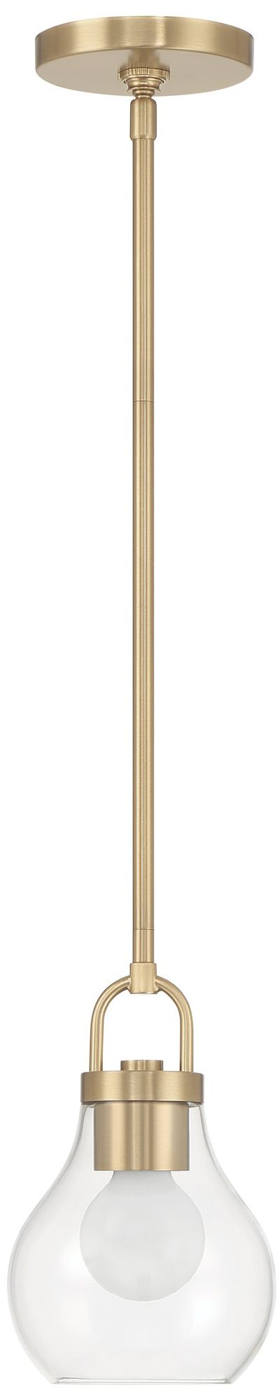 Image 5 Thesis Mansfield 6" 1 Lt Champagne Gold Pendant Light w/ Clear Glass Shade more views