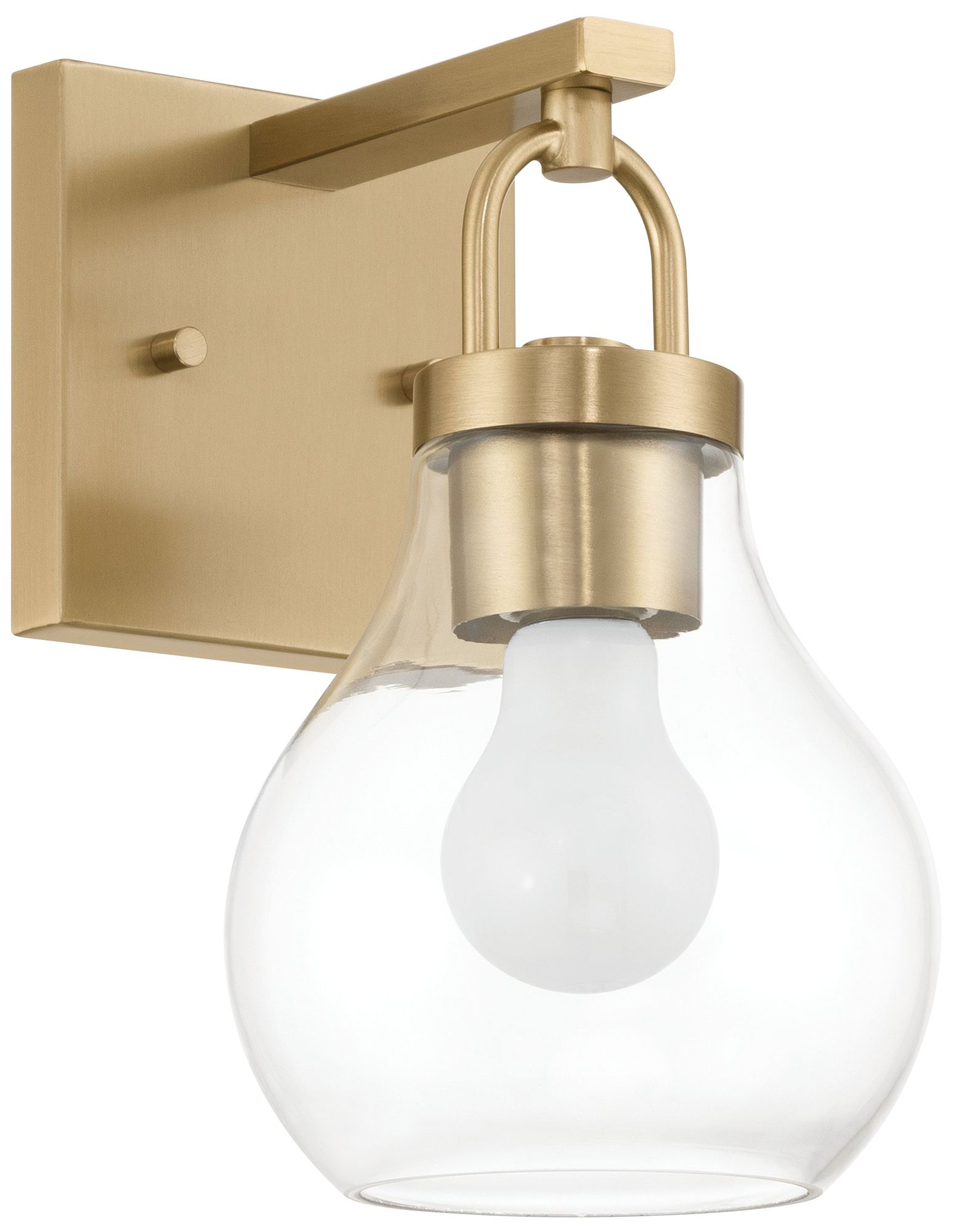Thesis Mansfield 6-inch Champagne Gold Vanity Light with Clear Glass Shade