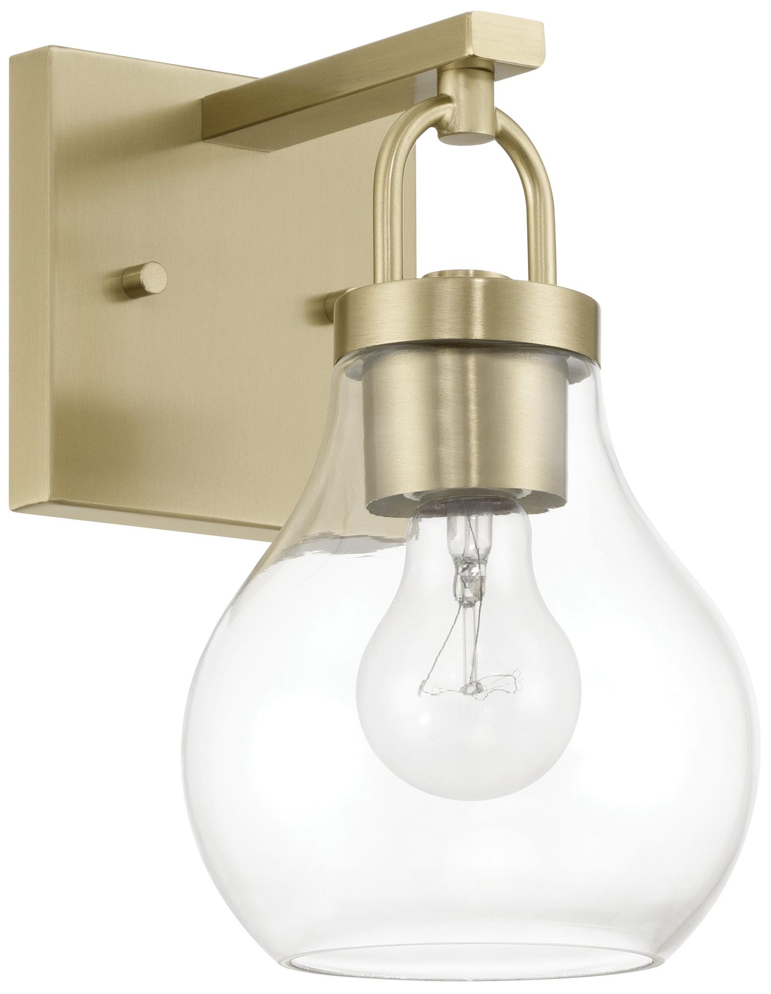 Image 3 Thesis Mansfield 6-inch Champagne Gold Vanity Light with Clear Glass Shade more views