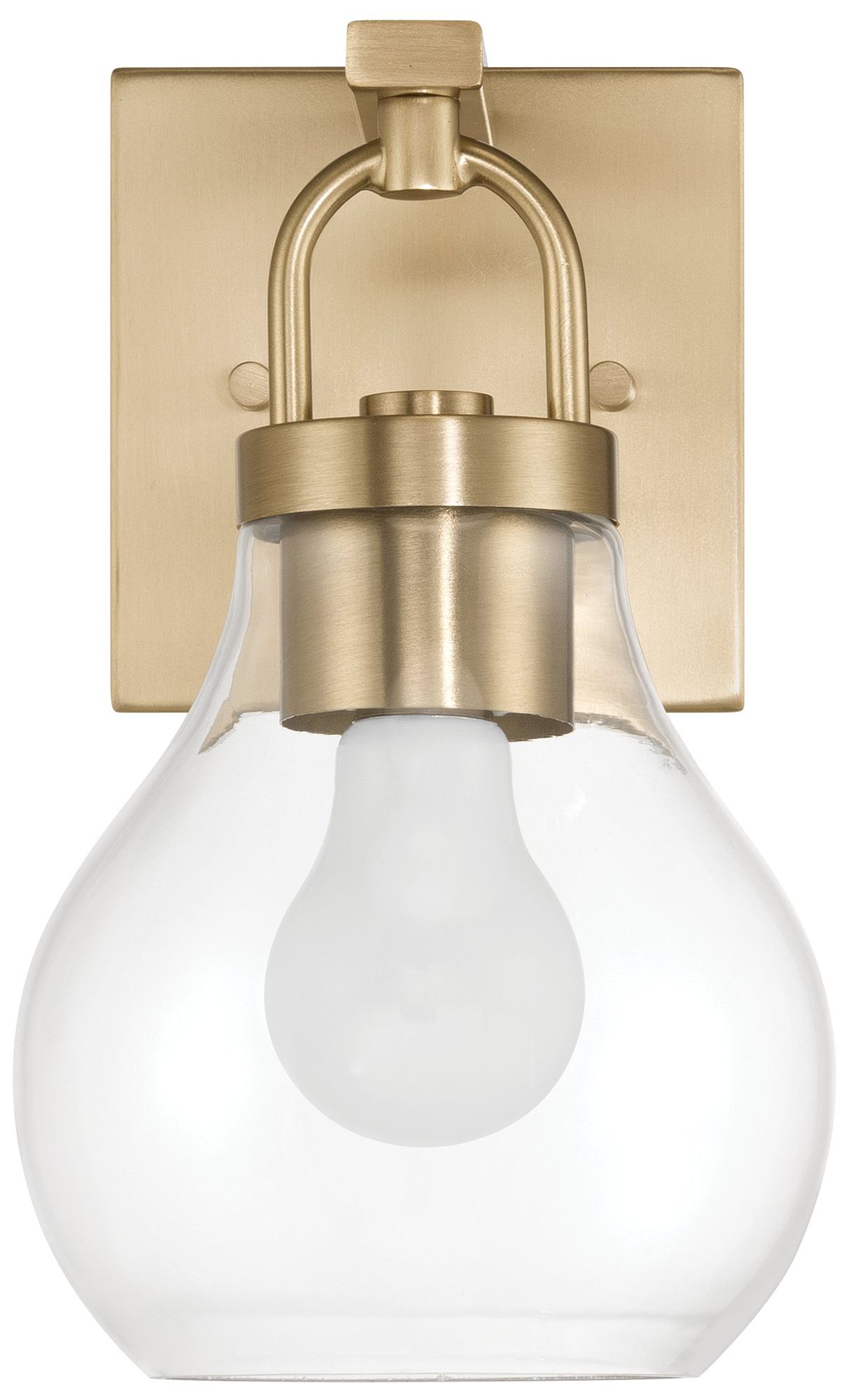 Image 4 Thesis Mansfield 6-inch Champagne Gold Vanity Light with Clear Glass Shade more views