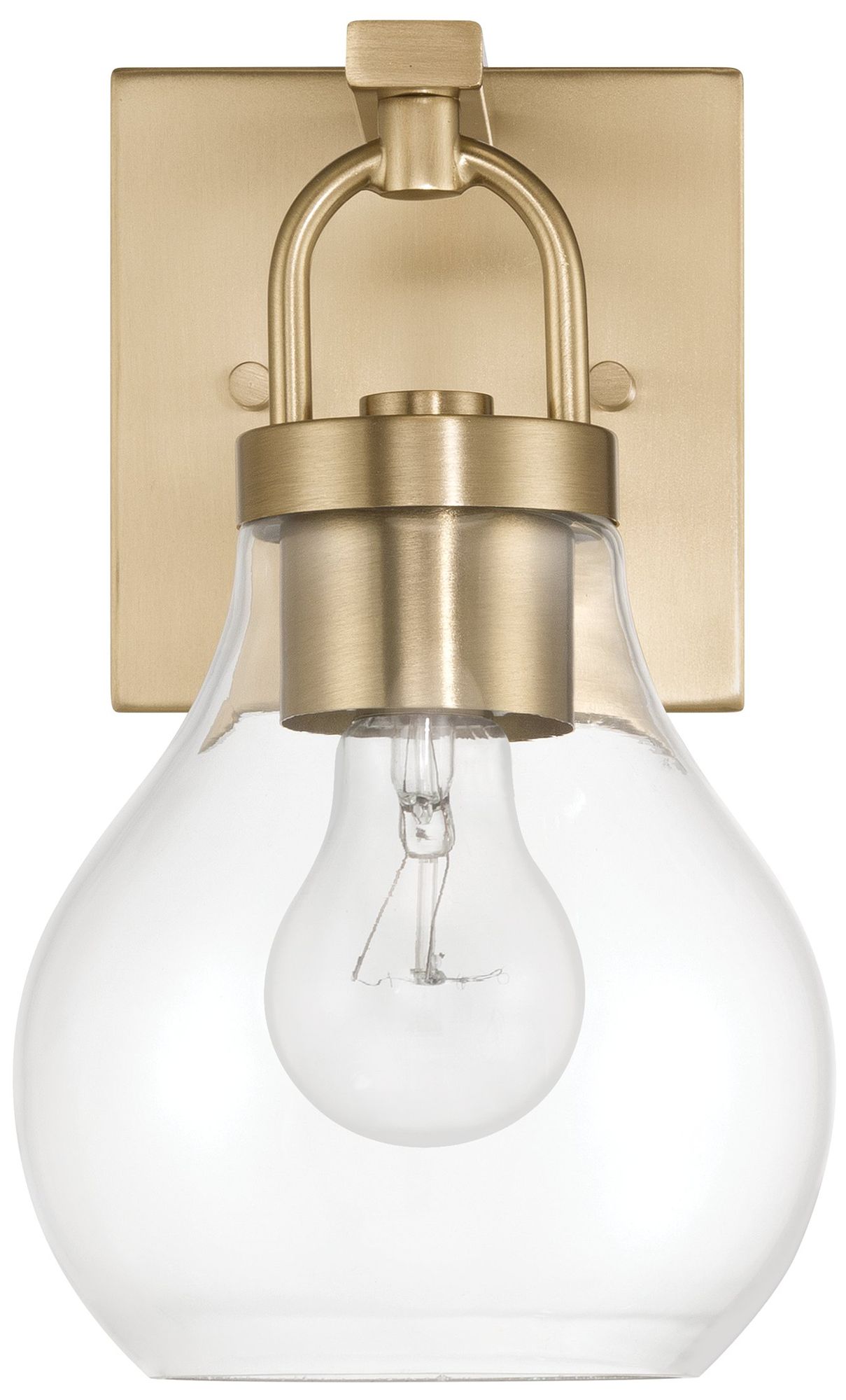 Image 5 Thesis Mansfield 6-inch Champagne Gold Vanity Light with Clear Glass Shade more views