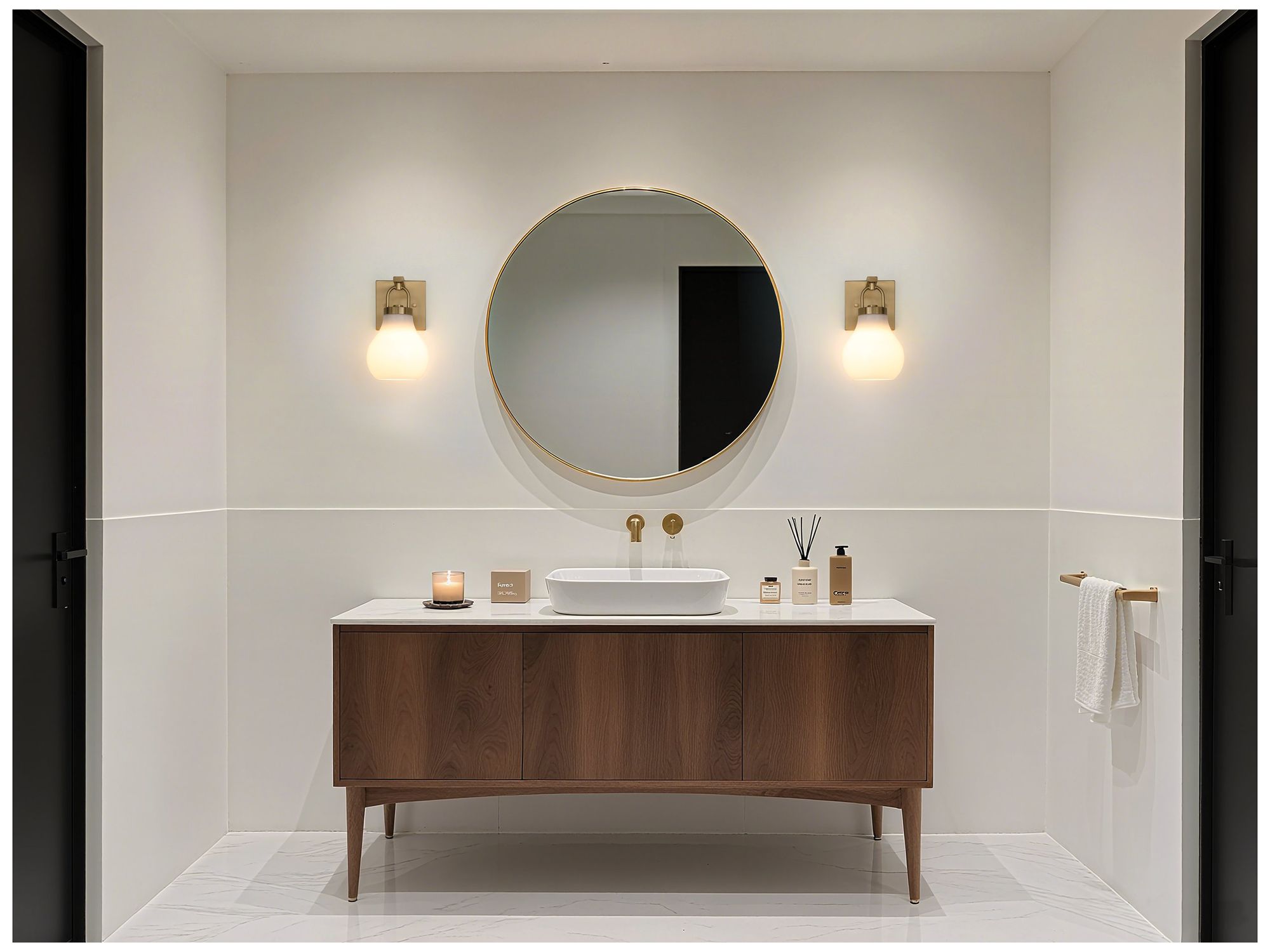 Image 5 Thesis Mansfield 6-inch Champagne Gold Vanity Light with Opal Glass Shade more views