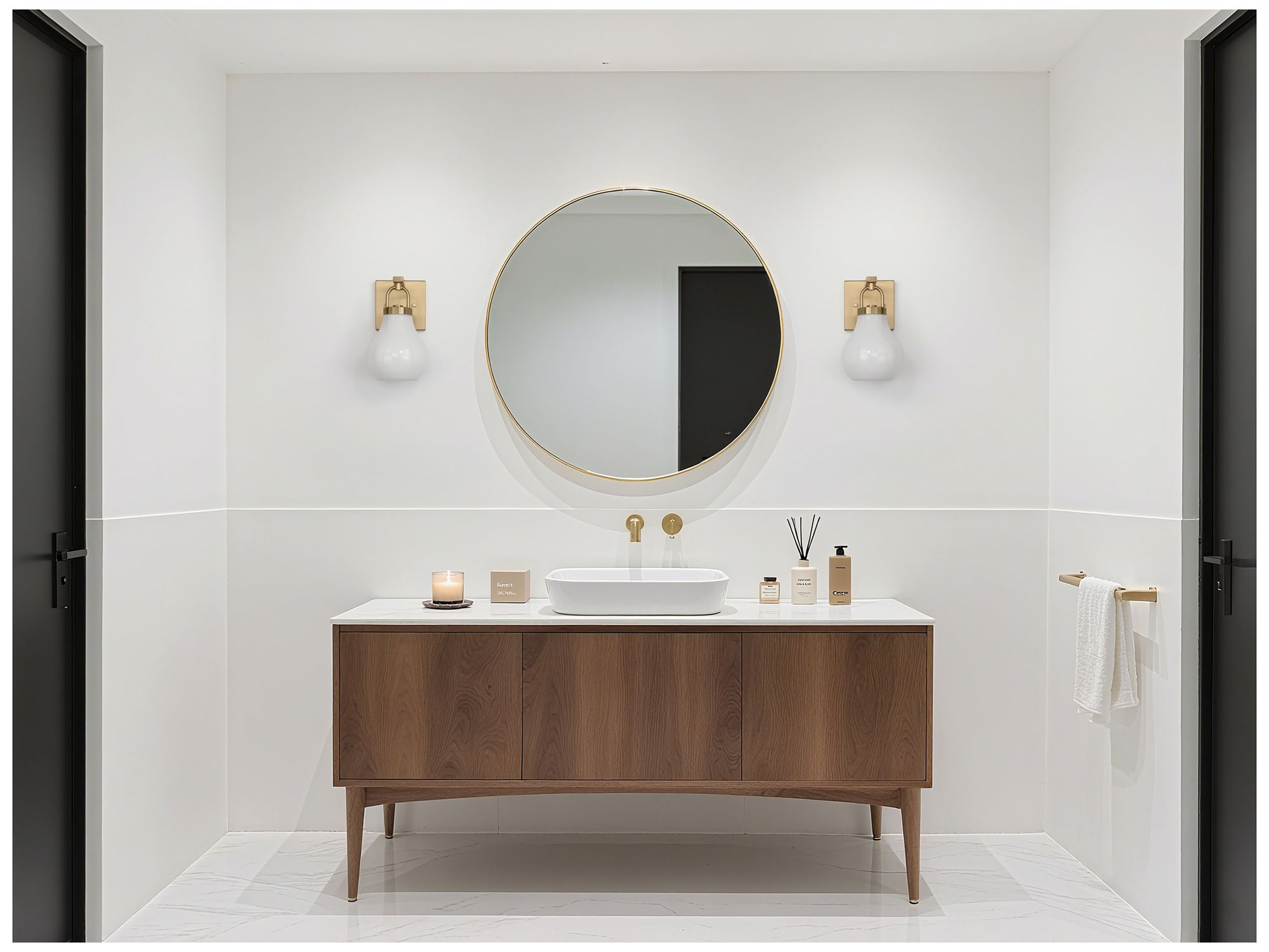 Image 6 Thesis Mansfield 6-inch Champagne Gold Vanity Light with Opal Glass Shade more views