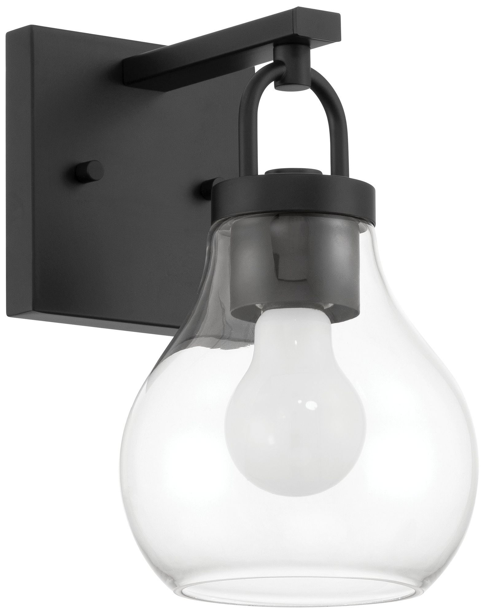 Image 3 Thesis Mansfield 6-inch Matte Black Vanity Light with Clear Glass Shade more views