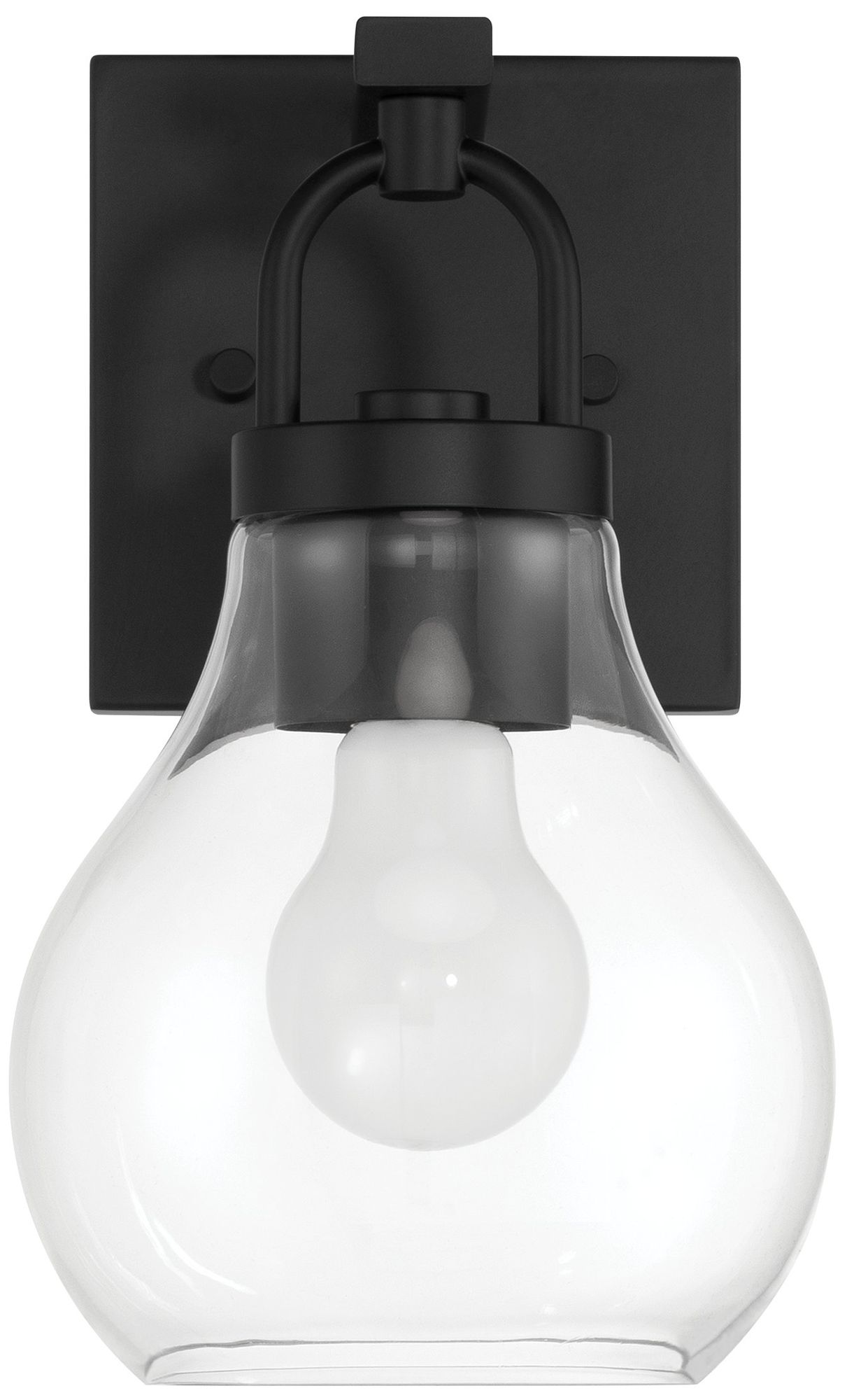 Image 5 Thesis Mansfield 6-inch Matte Black Vanity Light with Clear Glass Shade more views