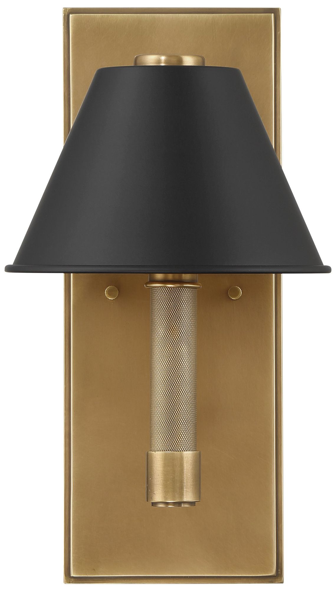 Image 3 Thesis Mcgill 13" Natural Brass Wall Sconce w/ Matte Black/Gold Metal Shade more views
