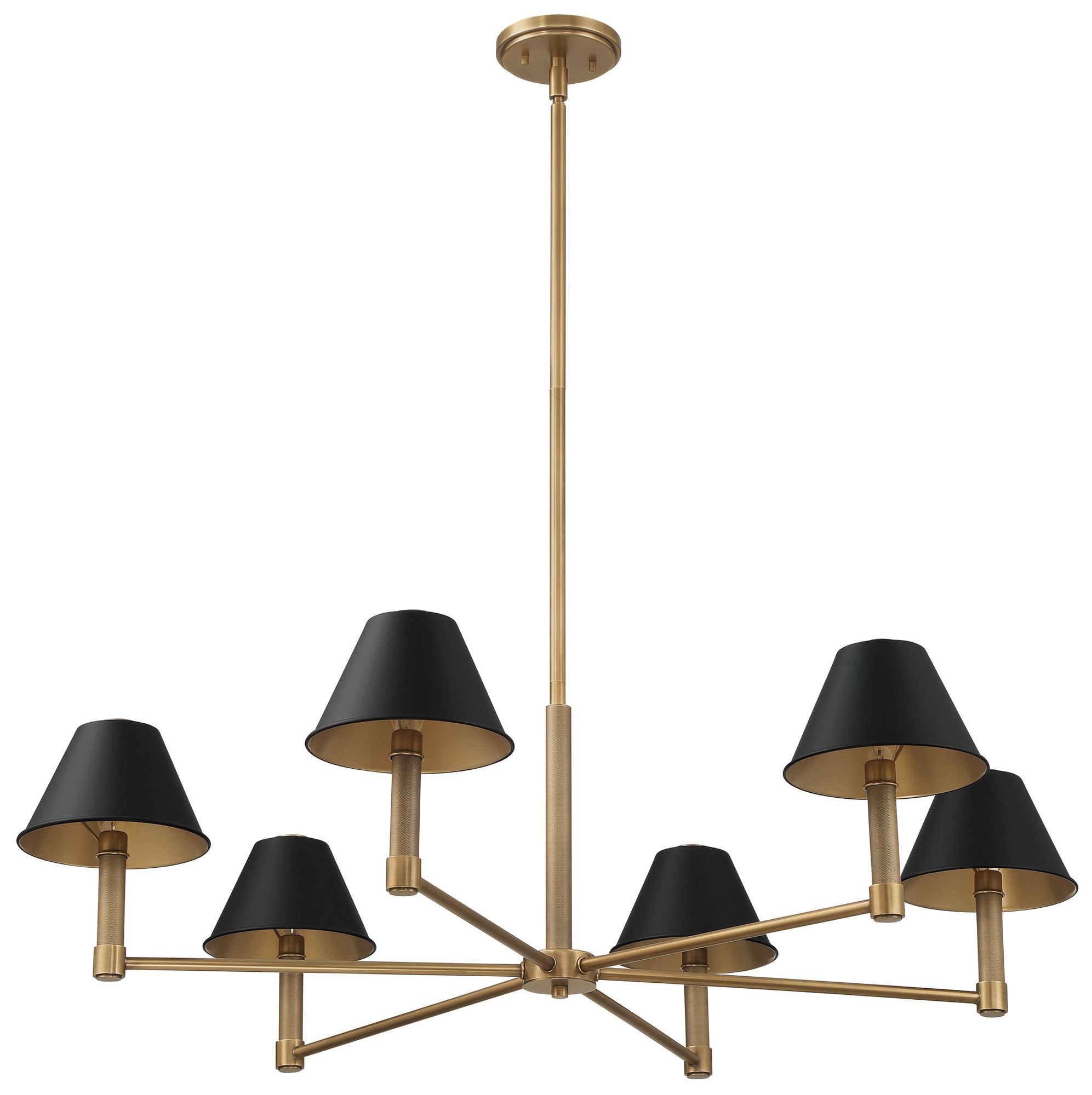 Thesis Mcgill 40" 6 Light Natural Brass Chandelier