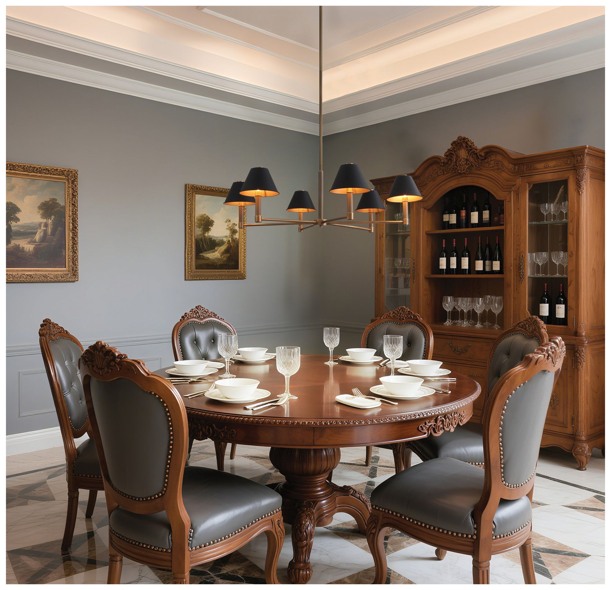 Image 7 Thesis Mcgill 40" 6 Light Natural Brass Chandelier more views