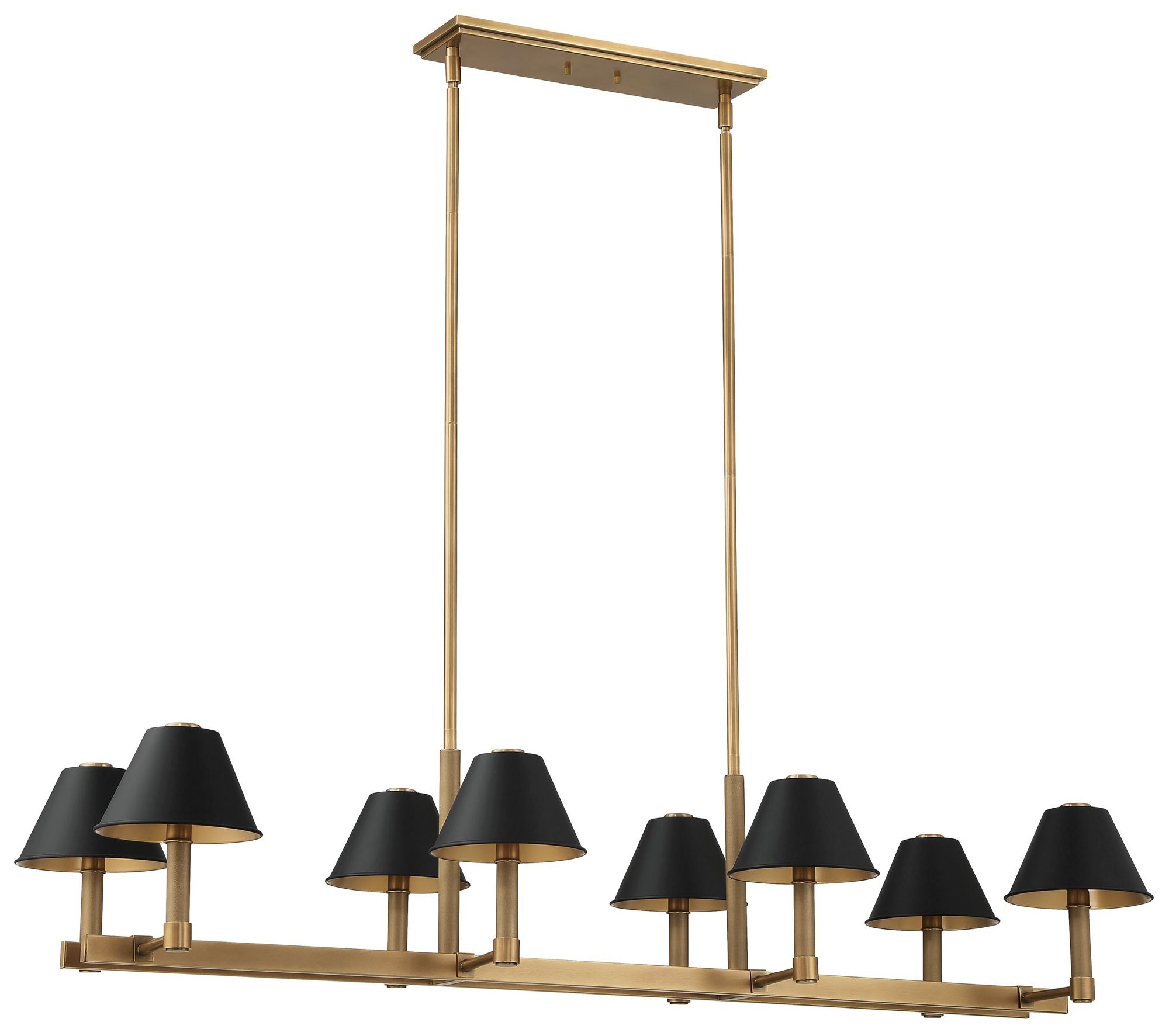 Thesis Mcgill 52" 8 Light Natural Brass Linear Chandelier