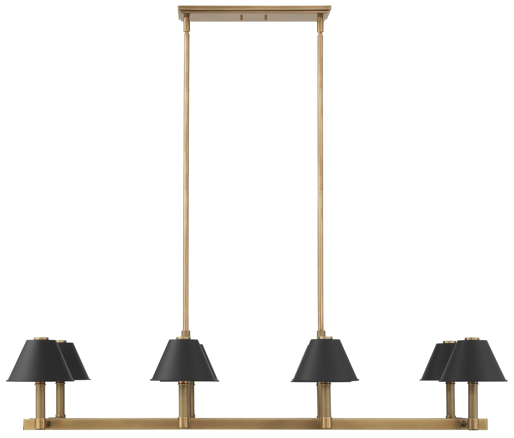 Image 3 Thesis Mcgill 52" 8 Light Natural Brass Linear Chandelier more views