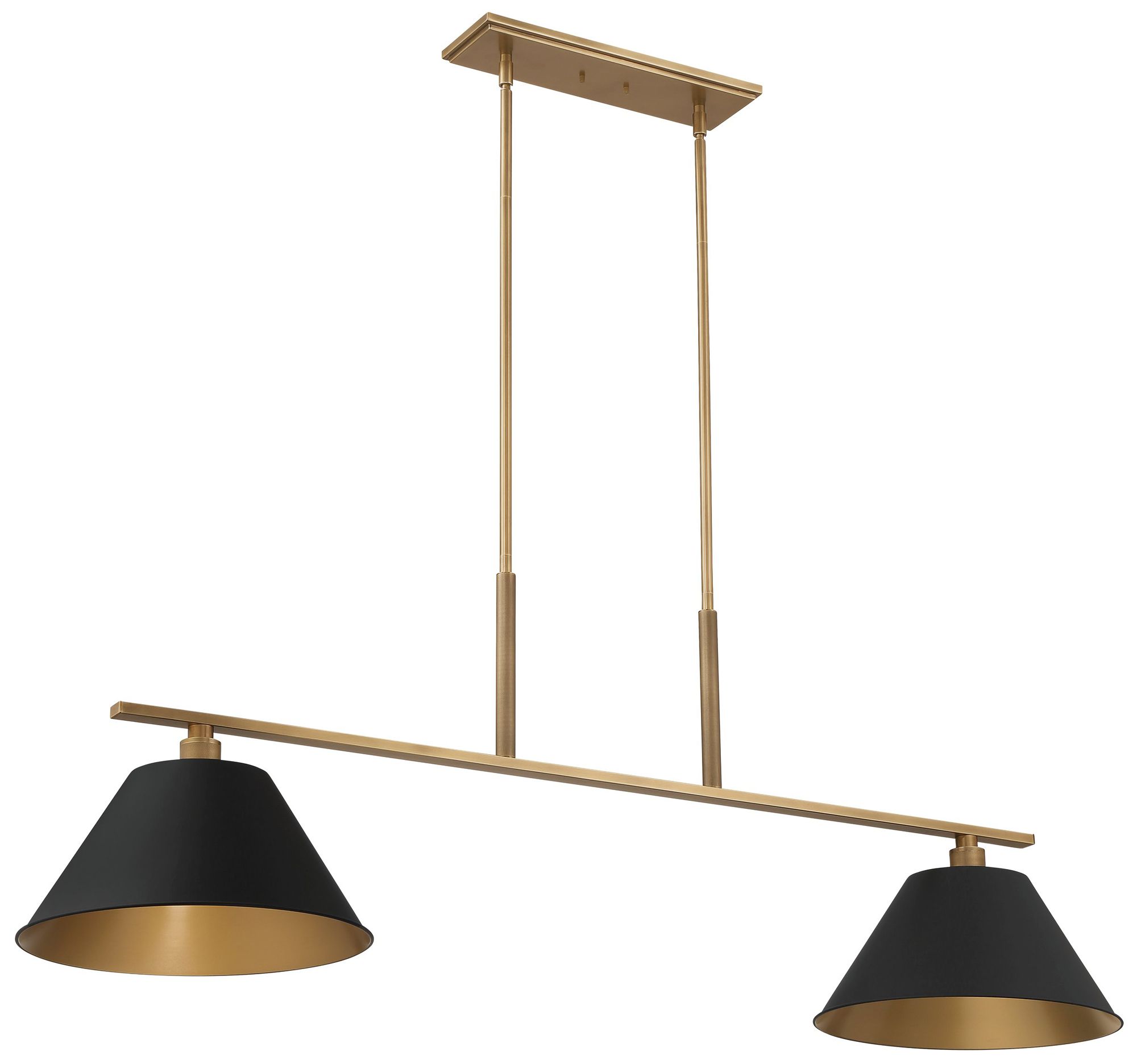 Thesis Mcgill 60" 2 Light Natural Brass Linear Chandelier