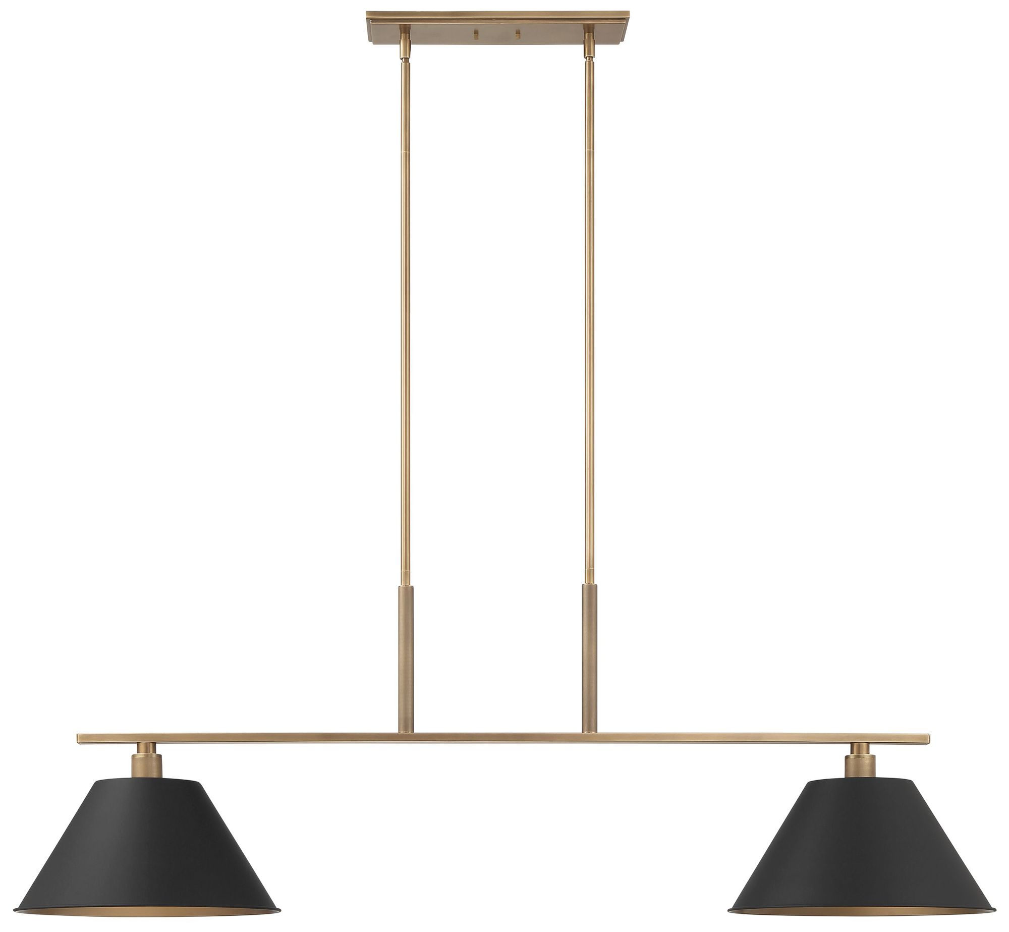 Image 3 Thesis Mcgill 60" 2 Light Natural Brass Linear Chandelier more views