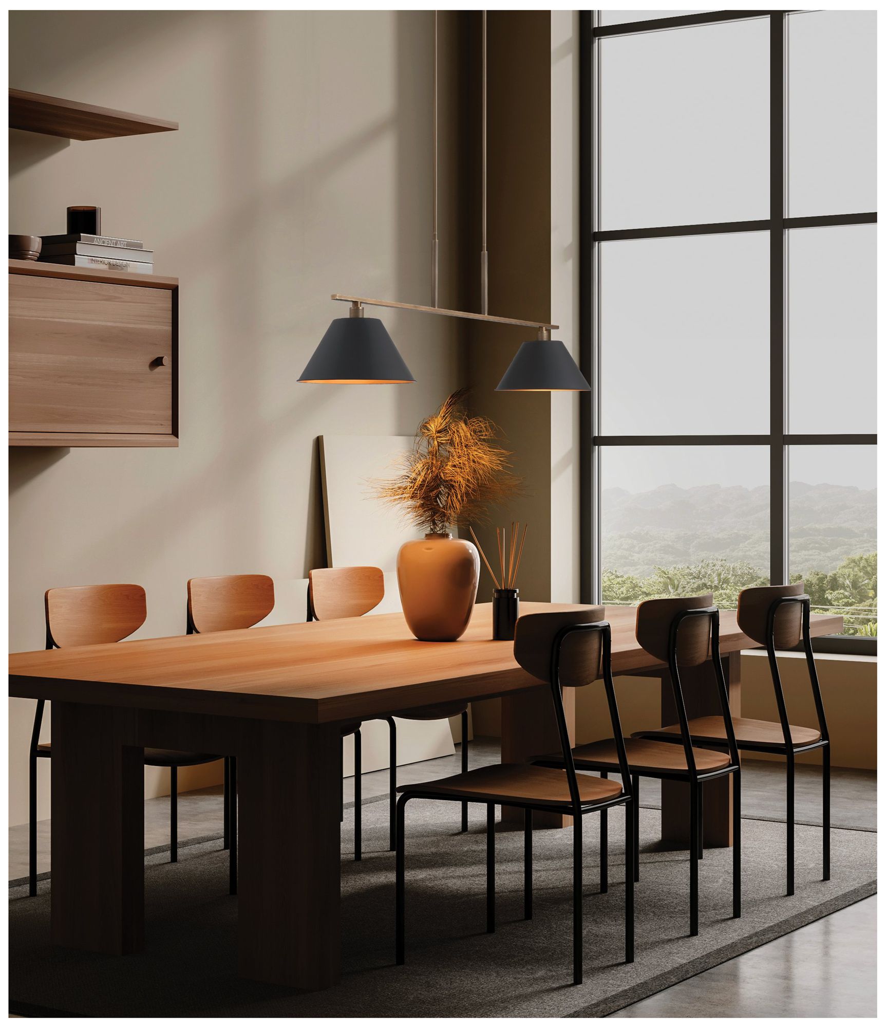 Image 6 Thesis Mcgill 60" 2 Light Natural Brass Linear Chandelier more views