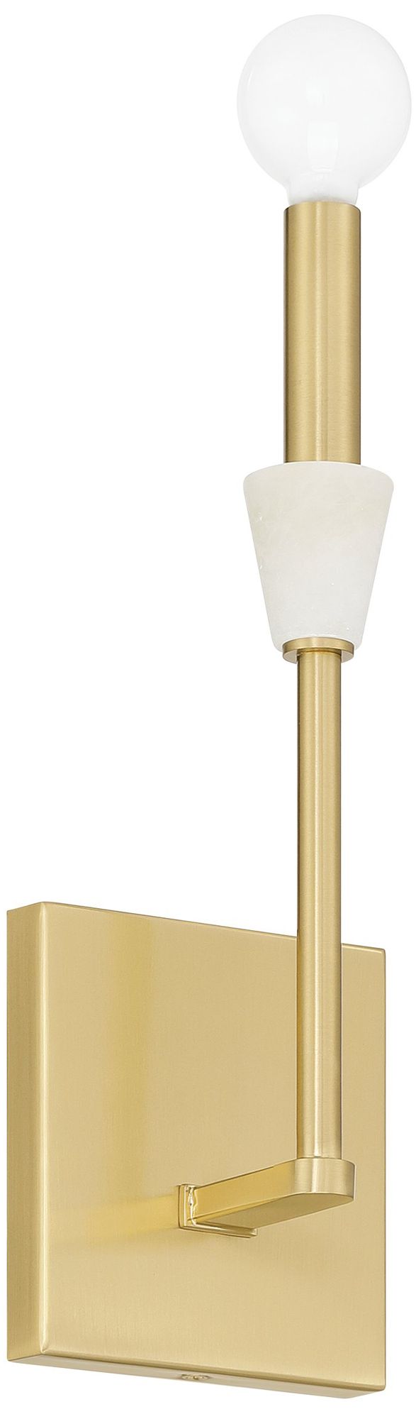 Image 2 Thesis Montclair 12" Brushed Gold and Natural Alabaster Wall Sconce
