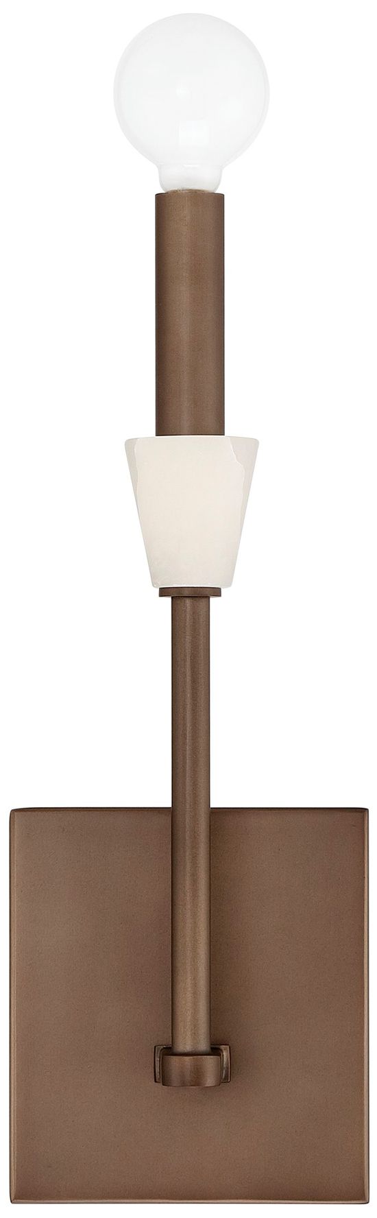 Image 3 Thesis Montclair 12 in. 1 Lt. Forged Bronze / Natural Alabaster Wall Sconce more views