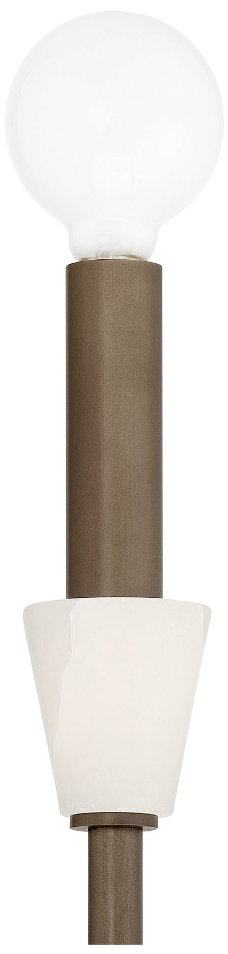 Image 4 Thesis Montclair 12 in. 1 Lt. Forged Bronze / Natural Alabaster Wall Sconce more views