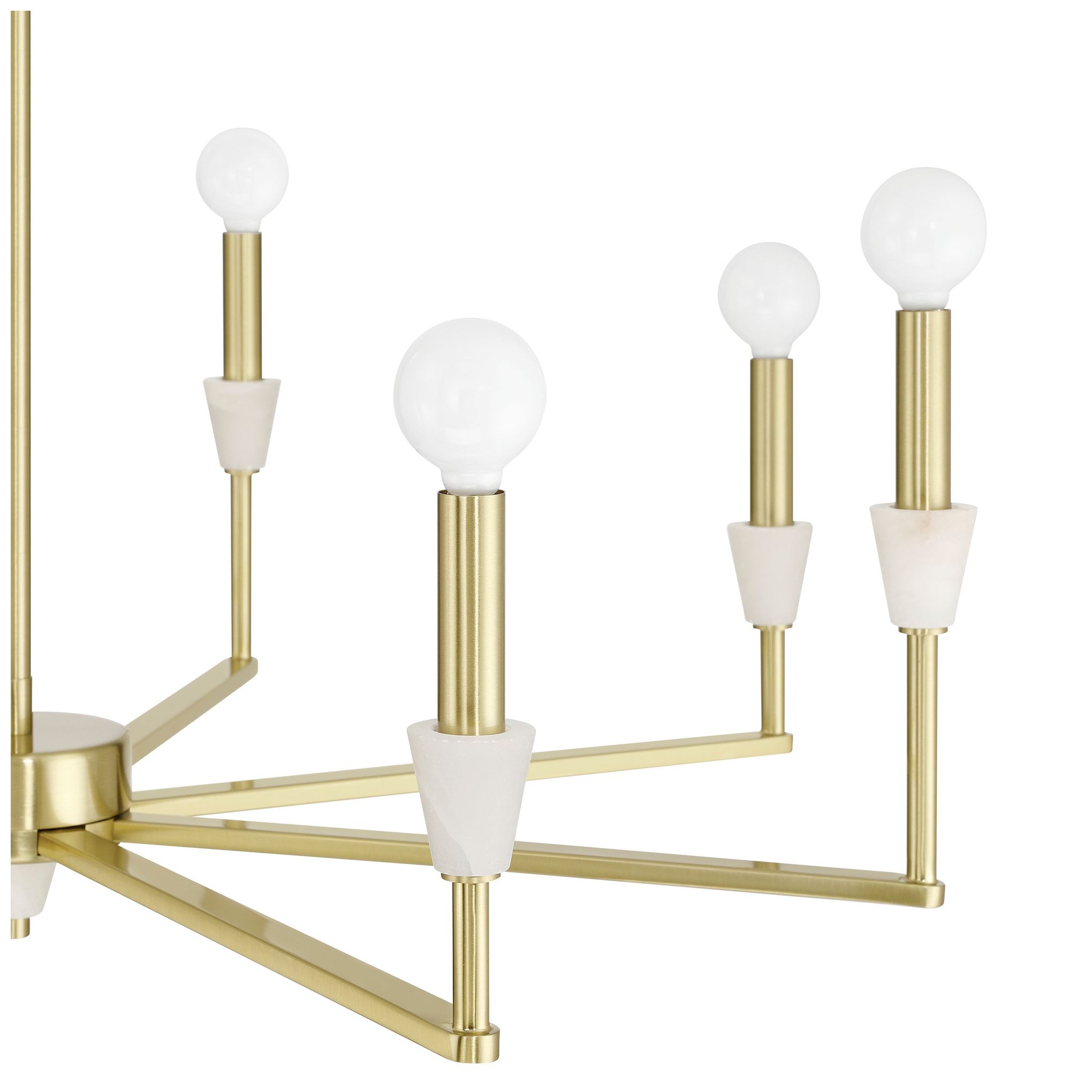 Image 4 Thesis Montclair 32" 8 Light Brushed Gold and Natural Alabaster Chandelier more views