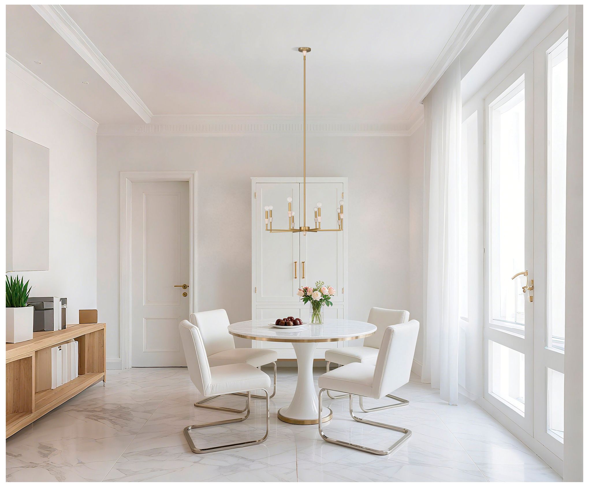 Image 7 Thesis Montclair 32" 8 Light Brushed Gold and Natural Alabaster Chandelier more views