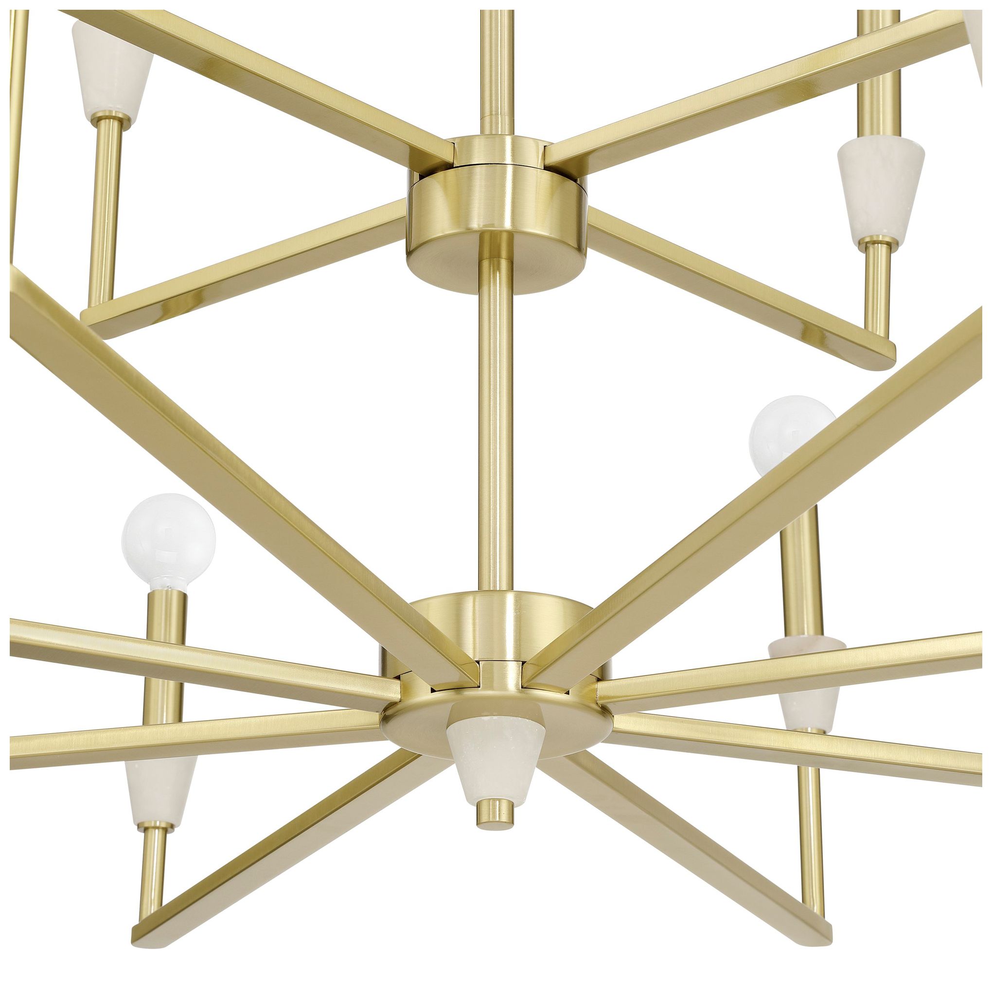 Image 4 Thesis Montclair 38" 12 Light Brushed Gold and Natural Alabaster Chandelier more views