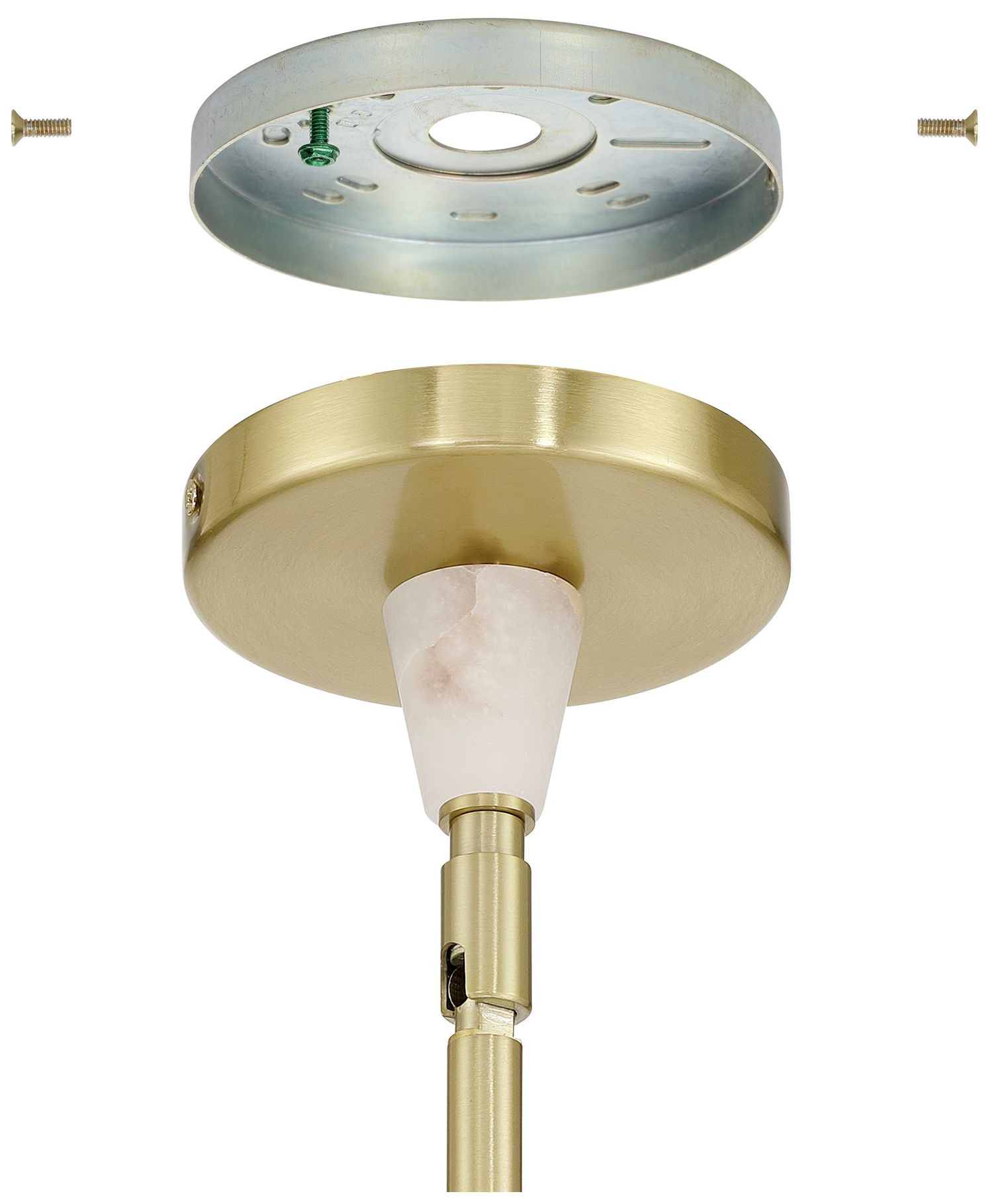 Image 5 Thesis Montclair 38" 12 Light Brushed Gold and Natural Alabaster Chandelier more views