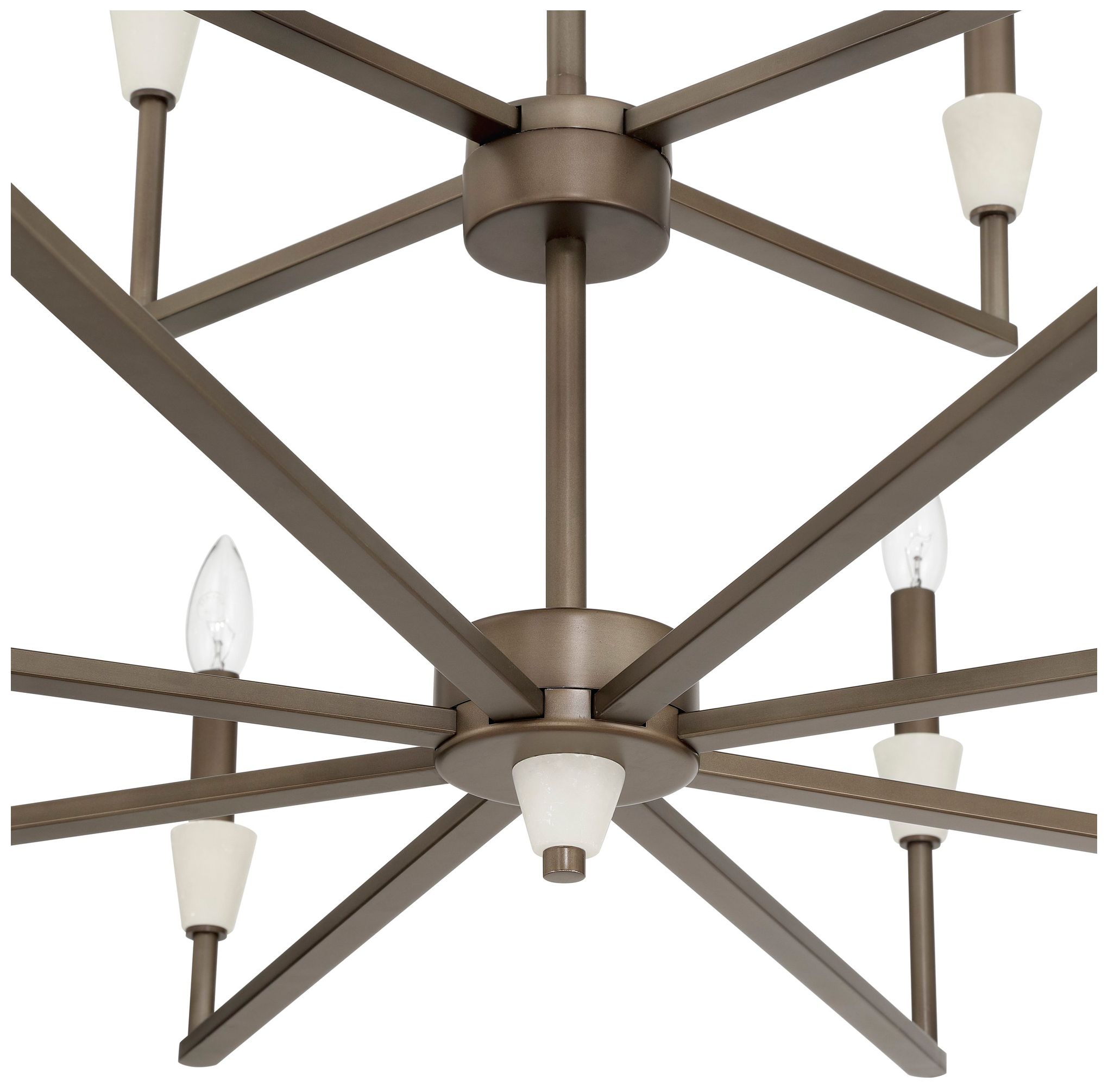 Image 4 Thesis Montclair 38" 12 Lt Forged Bronze and Natural Alabaster Chandelier more views