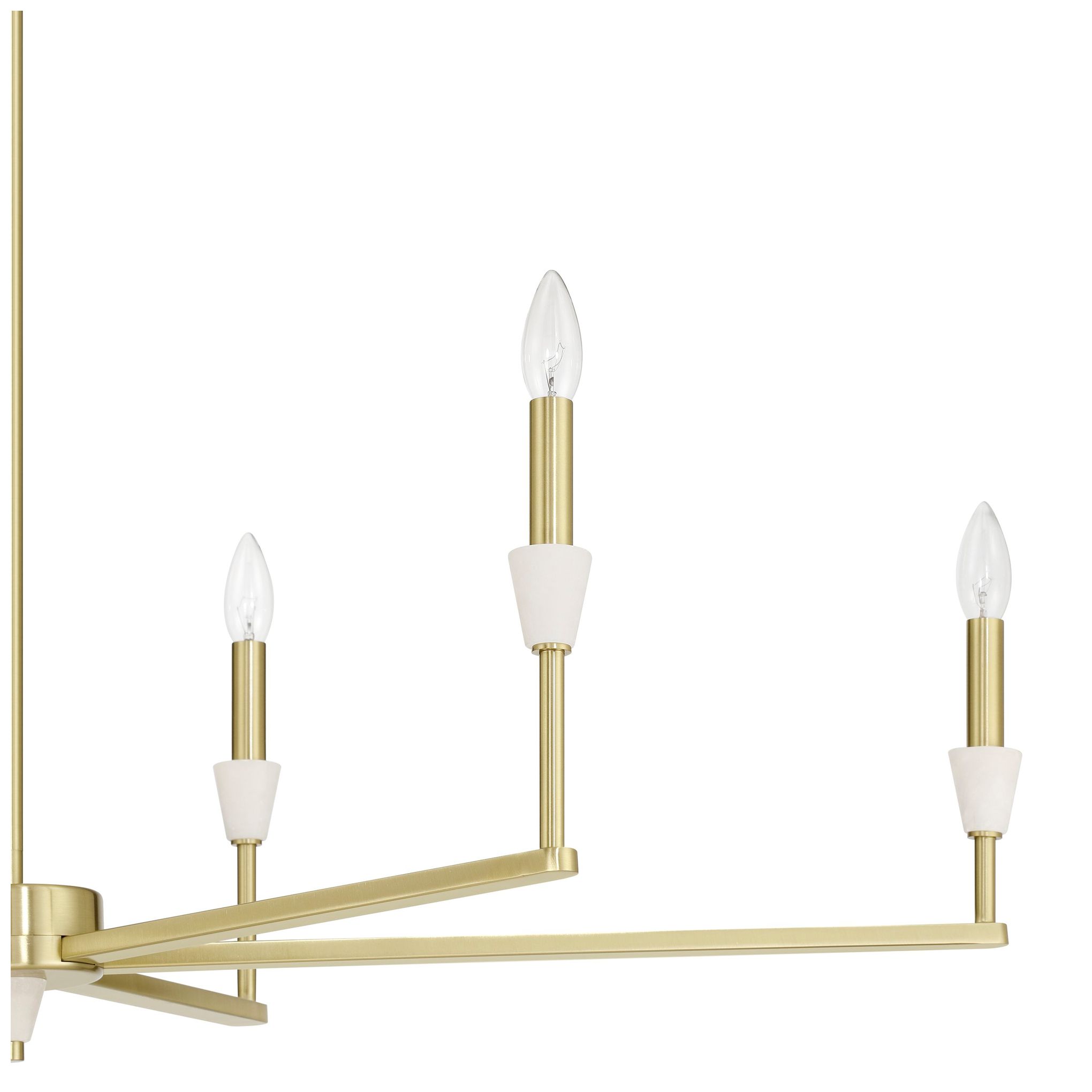 Image 4 Thesis Montclair 6 Lt Brushed Gold & Natural Alabaster Linear Chandelier more views