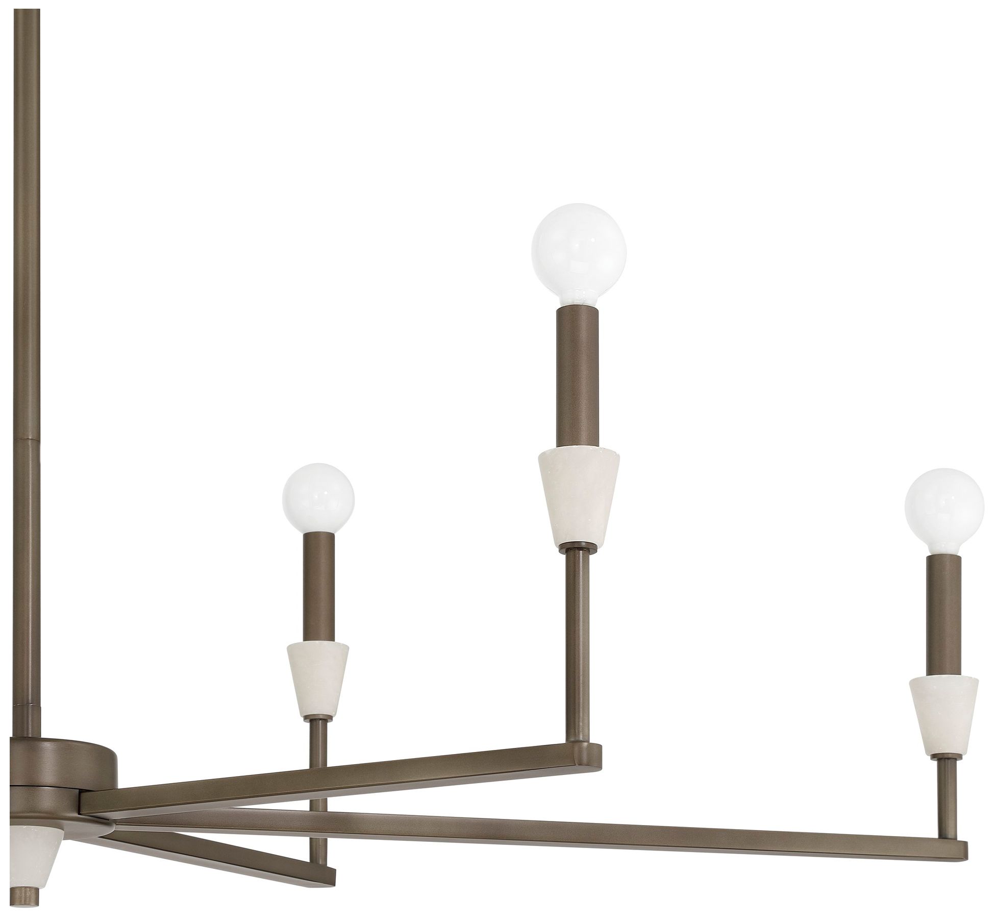 Image 4 Thesis Montclair 6 Lt Forged Bronze / Natural Alabaster Linear Chandelier more views