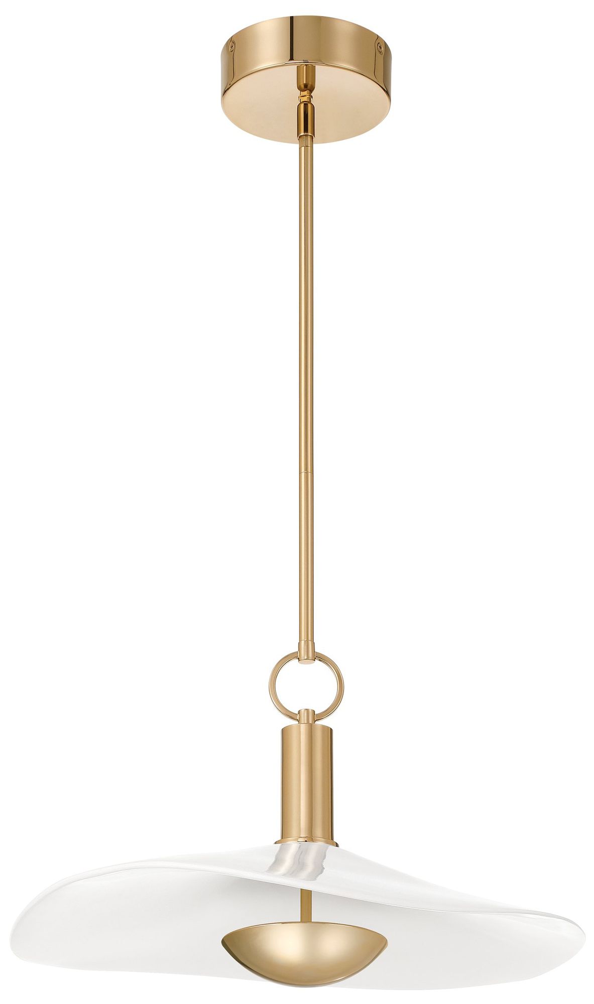 Image 2 Thesis Novella 18" Polished Gold LED Convertible Pendant