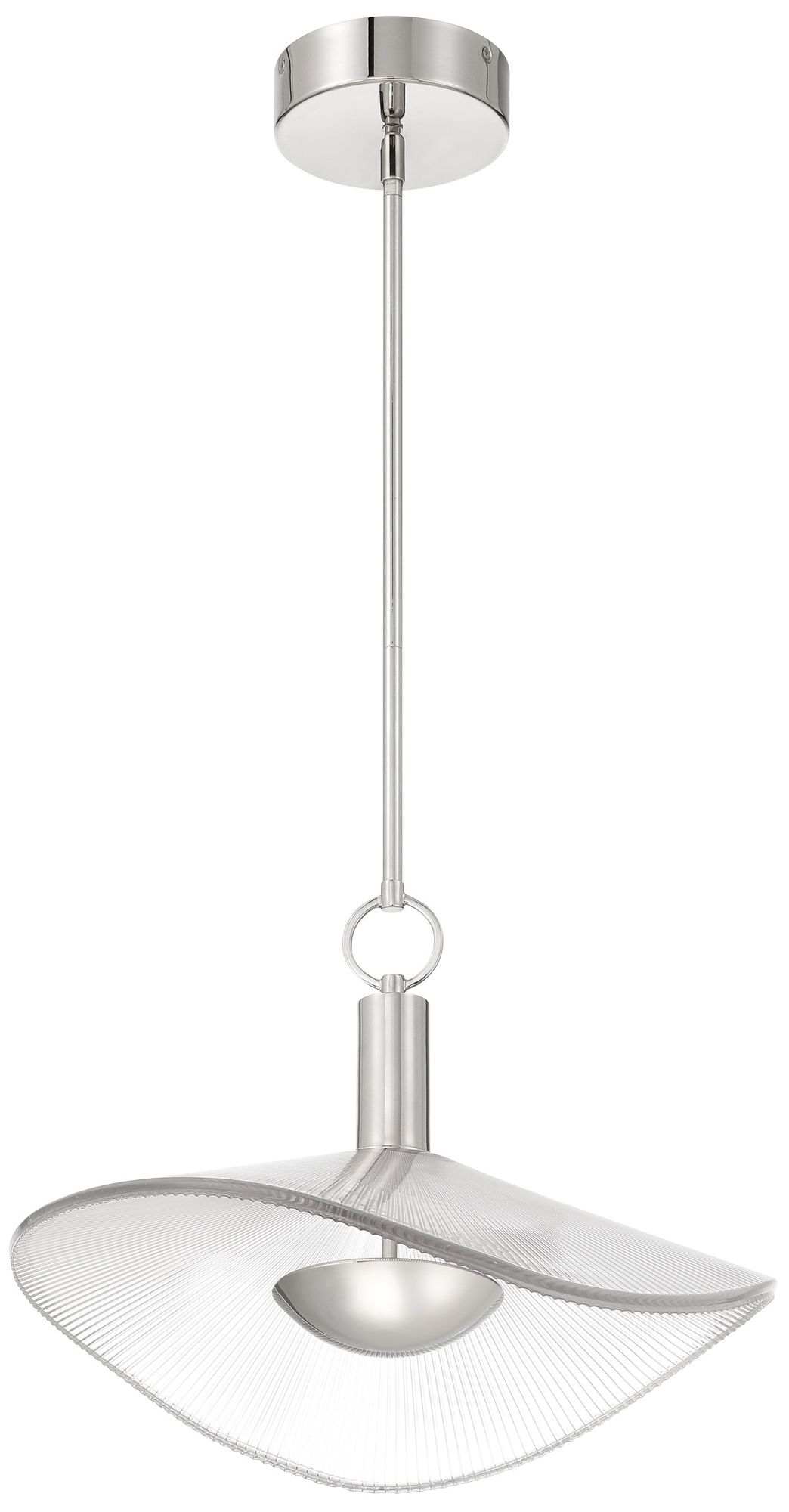 Thesis Novella 18" Polished Nickel LED Convertible Pendant