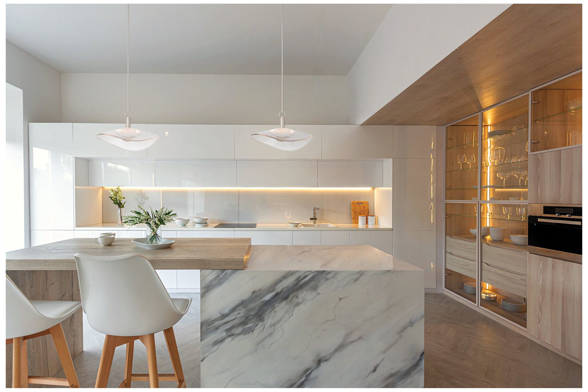 Image 7 Thesis Novella 18" Polished Nickel LED Convertible Pendant more views