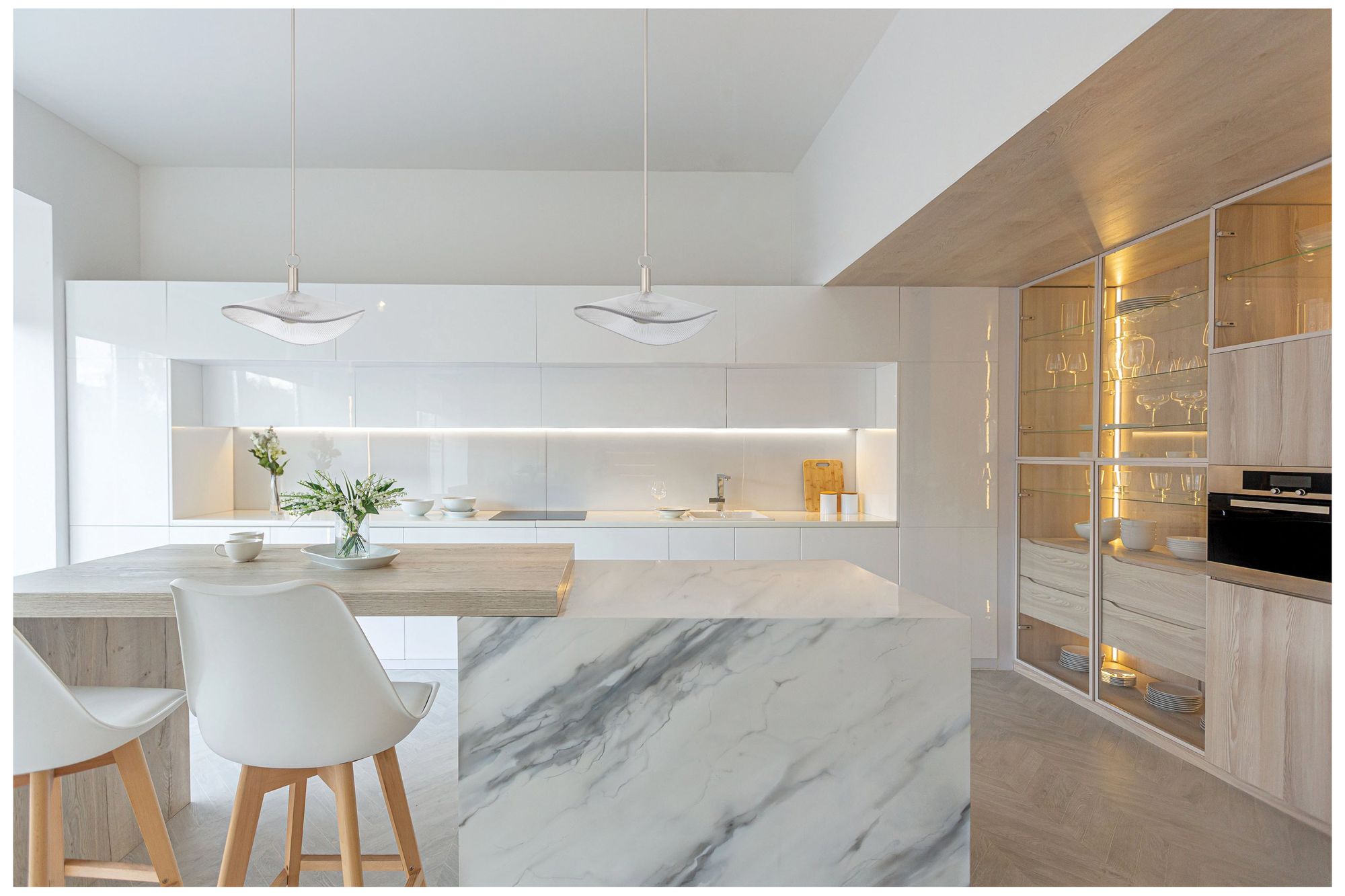 Thesis Novella 18" Polished Nickel LED Convertible Pendant