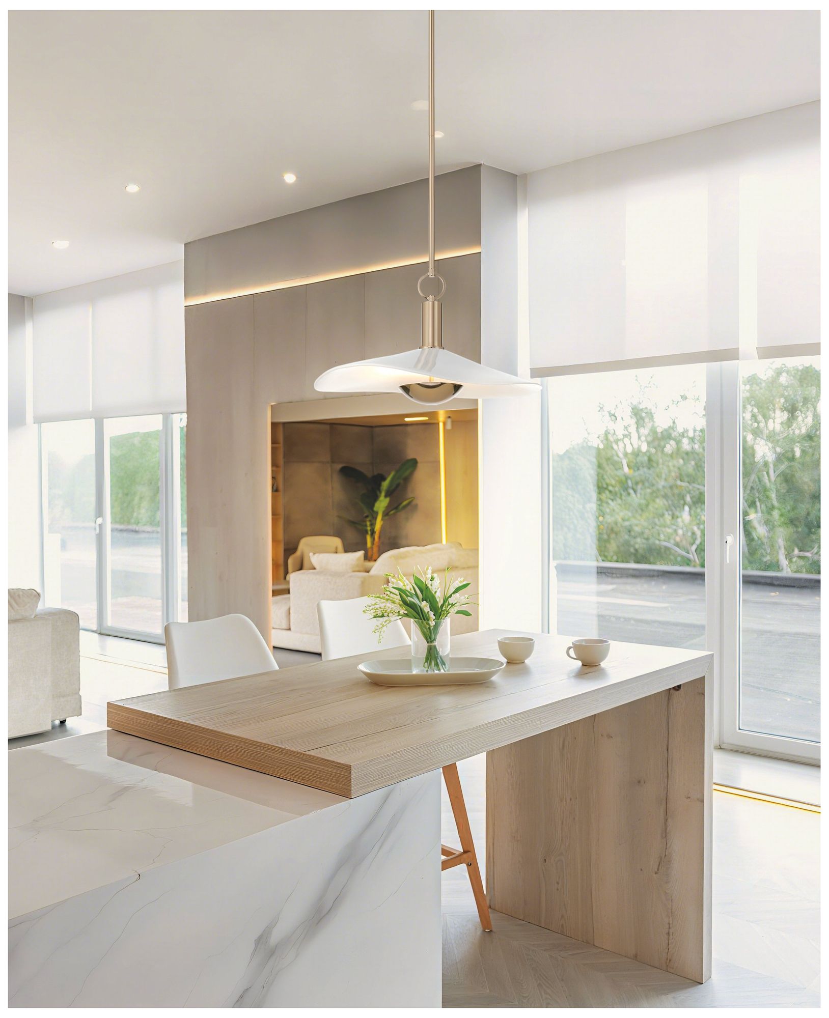 Thesis Novella 24" Polished Gold LED Convertible Pendant