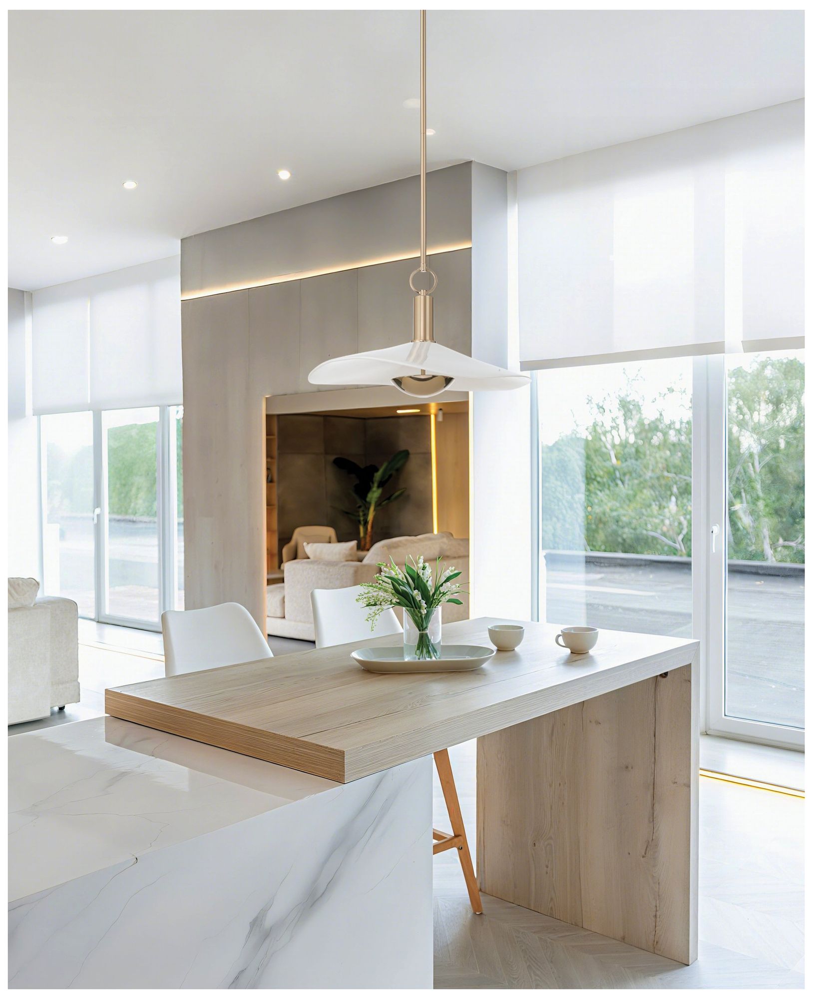 Thesis Novella 24" Polished Gold LED Convertible Pendant