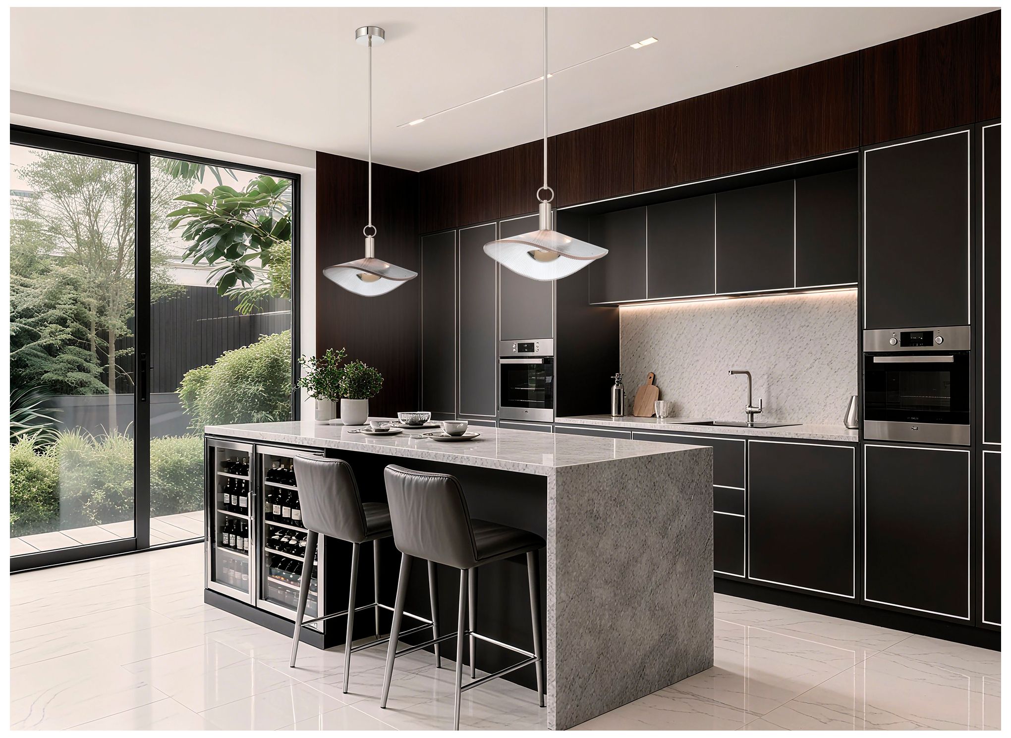 Thesis Novella 24" Polished Nickel LED Convertible Pendant