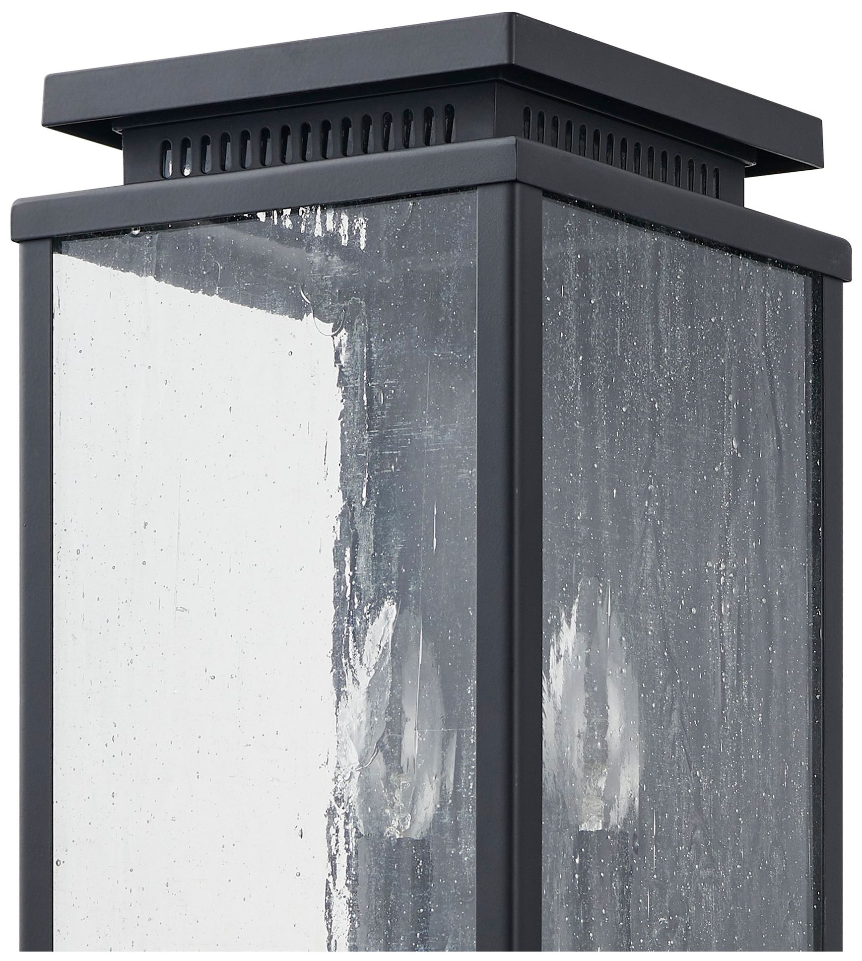 Image 5 Thesis Overton 14" Matte Black Exterior Wall Sconce w/ Clear Antique Glass more views