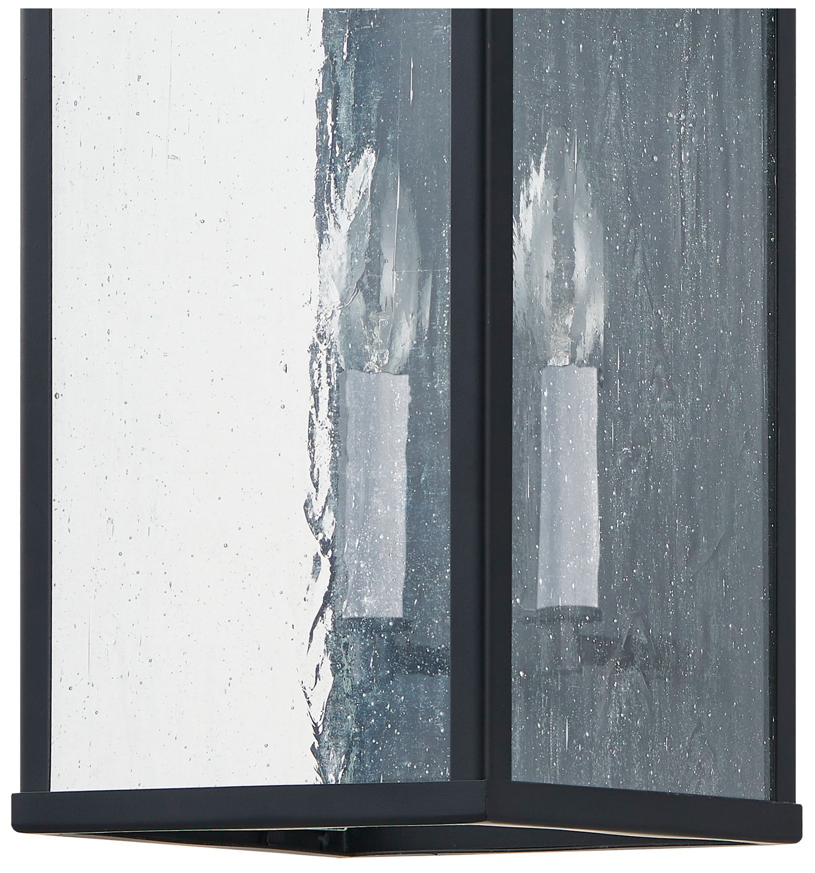 Image 6 Thesis Overton 14" Matte Black Exterior Wall Sconce w/ Clear Antique Glass more views