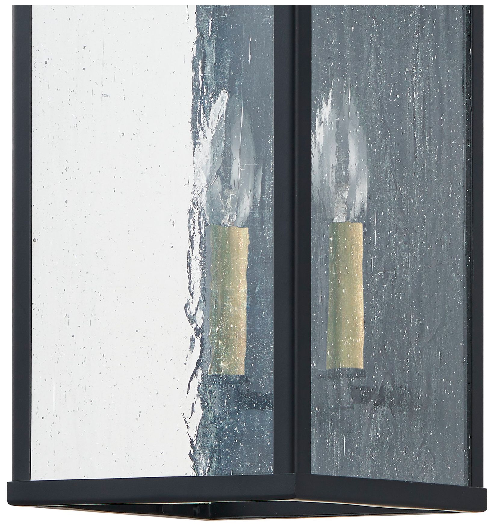 Image 7 Thesis Overton 14" Matte Black Exterior Wall Sconce w/ Clear Antique Glass more views